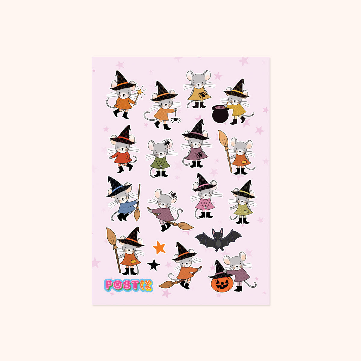 Witchy Mice A6 Sticker Sheet