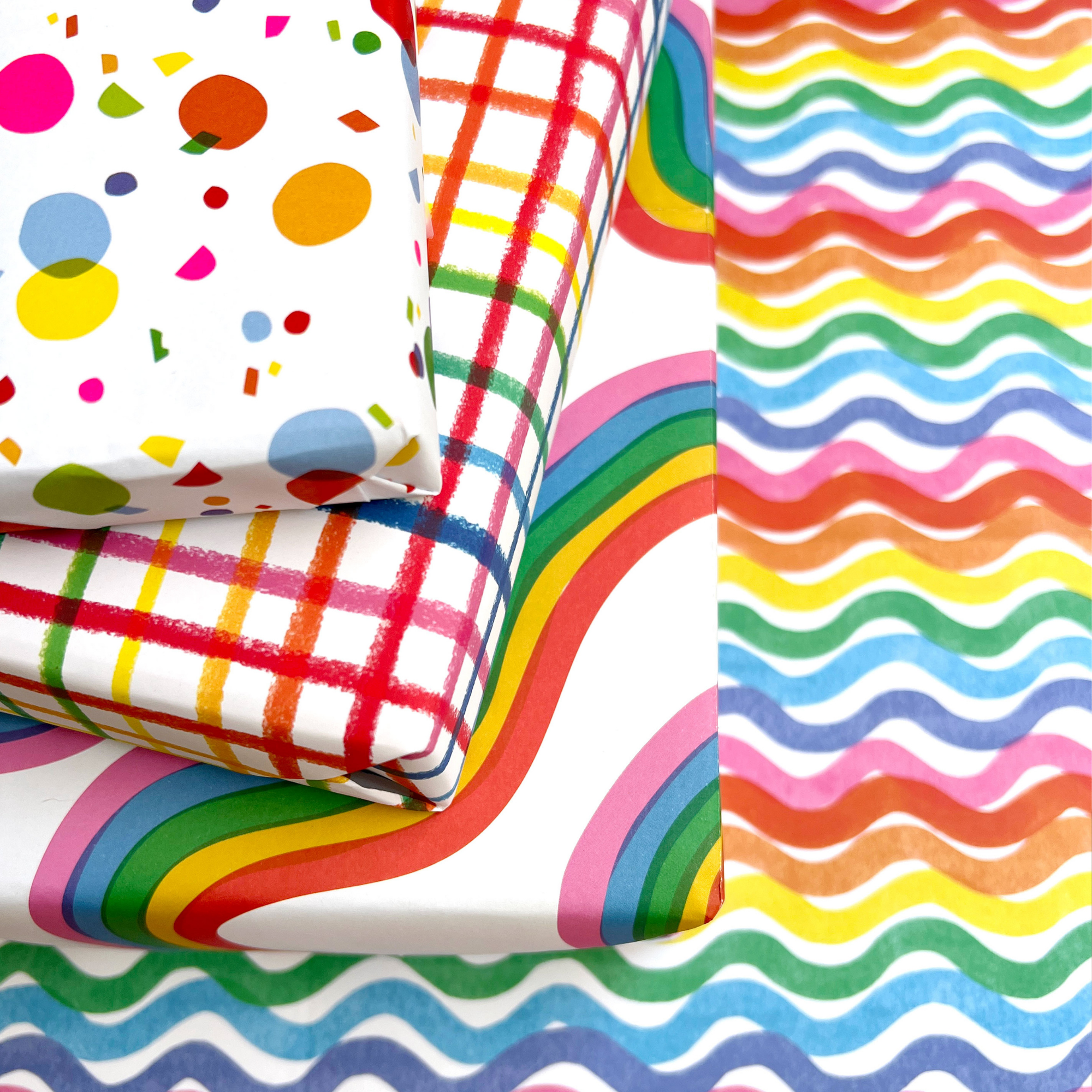 Rainbow Everything! Wrapping Paper & Stickers Bundle