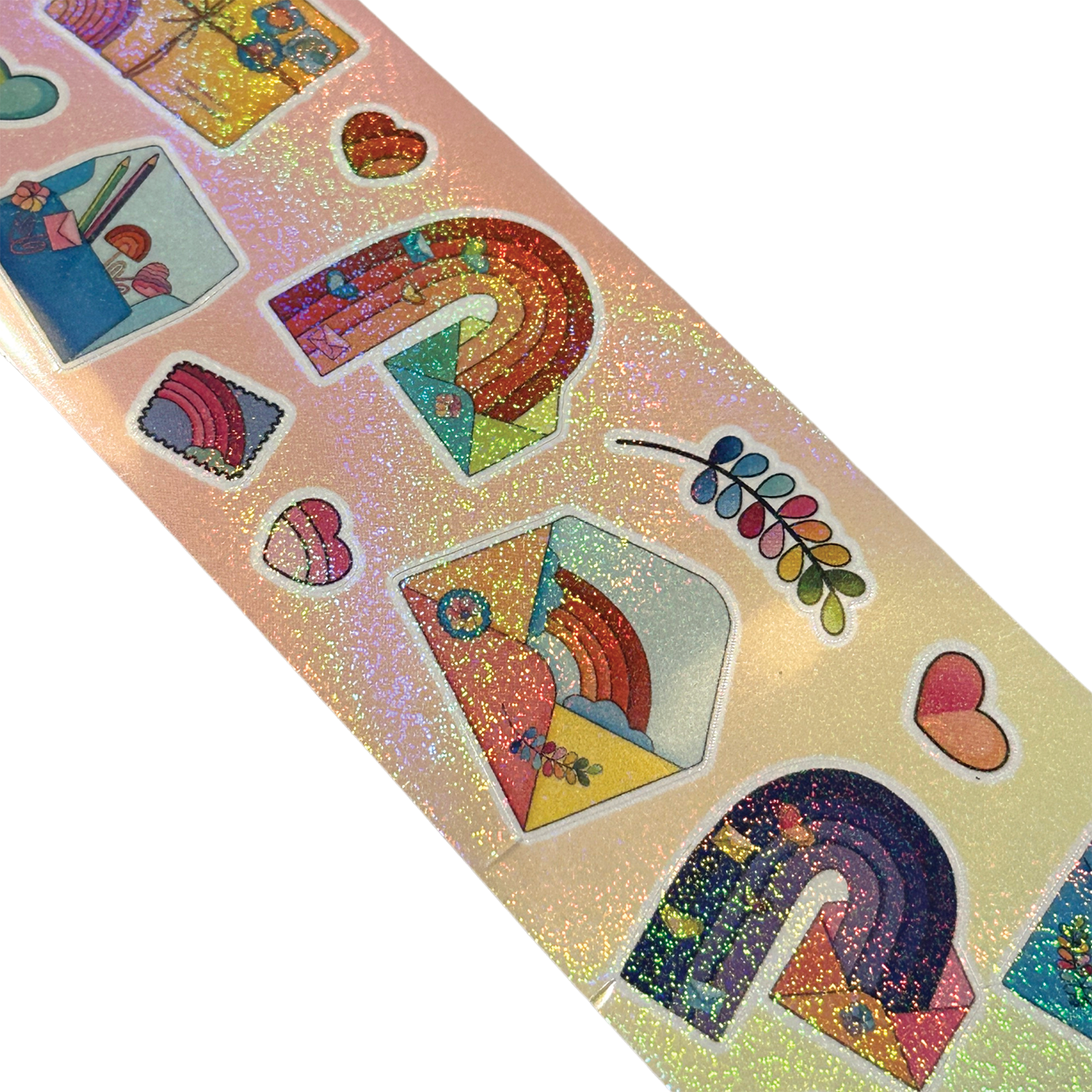 Rainbow Mail Dot Hologram Infinity Sticker Roll
