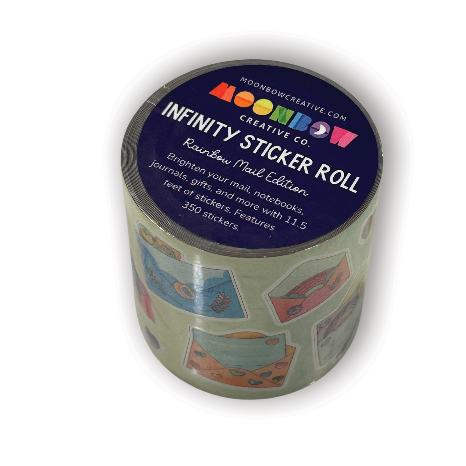 Rainbow Mail Dot Hologram Infinity Sticker Roll