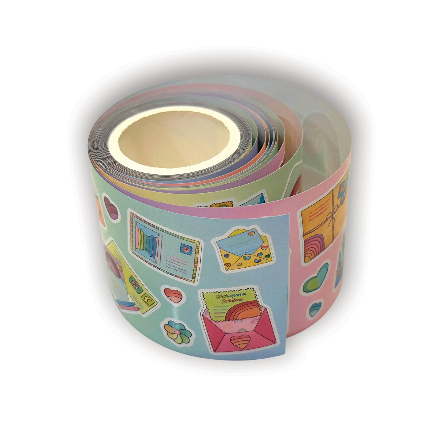 Rainbow Mail Dot Hologram Infinity Sticker Roll