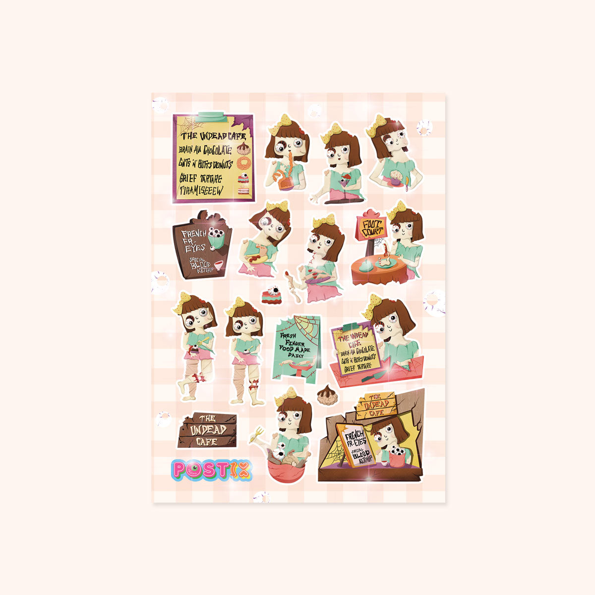 The Undead Cafe A6 Hologram Sticker Sheet