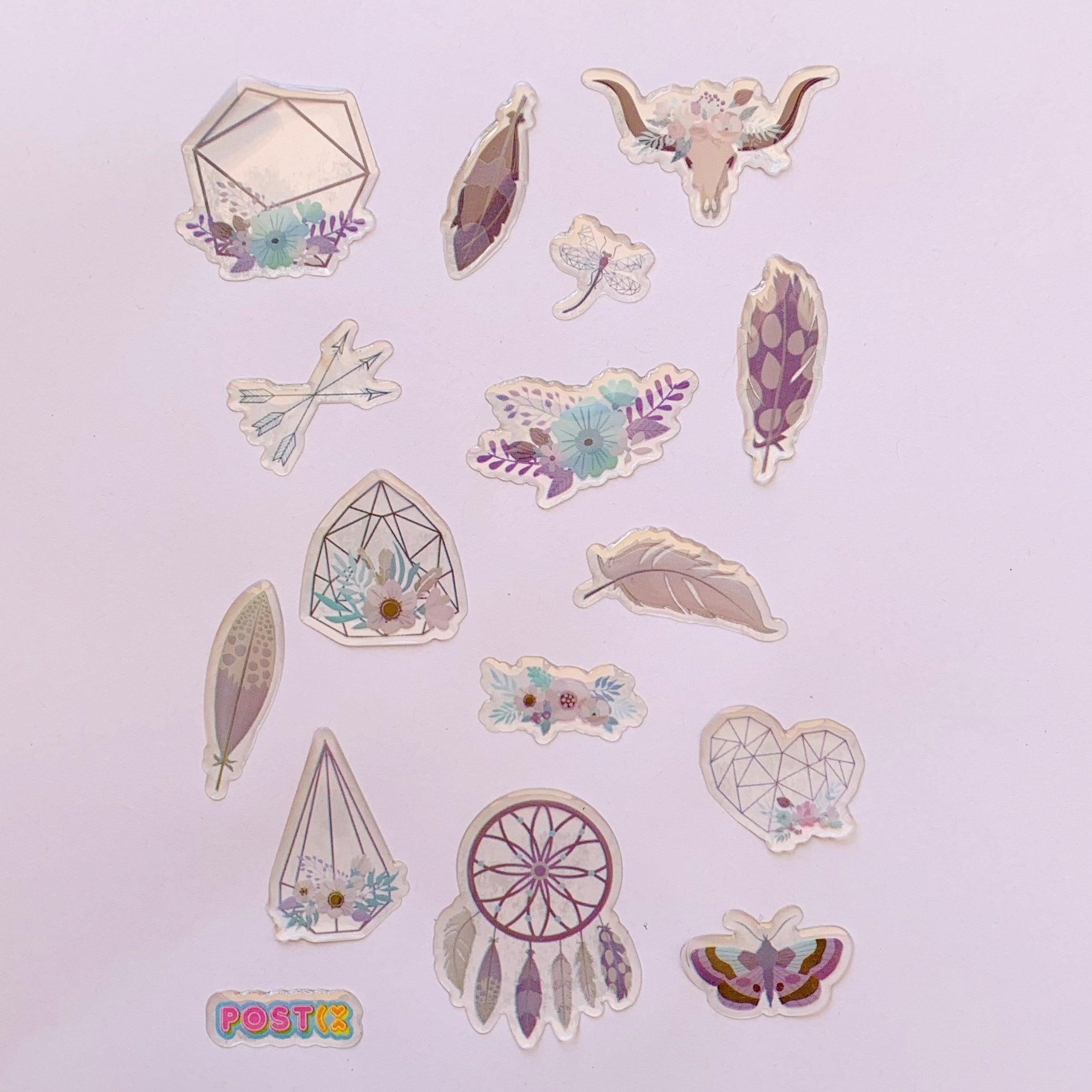 Boho Chic 3D Sticker Sheet