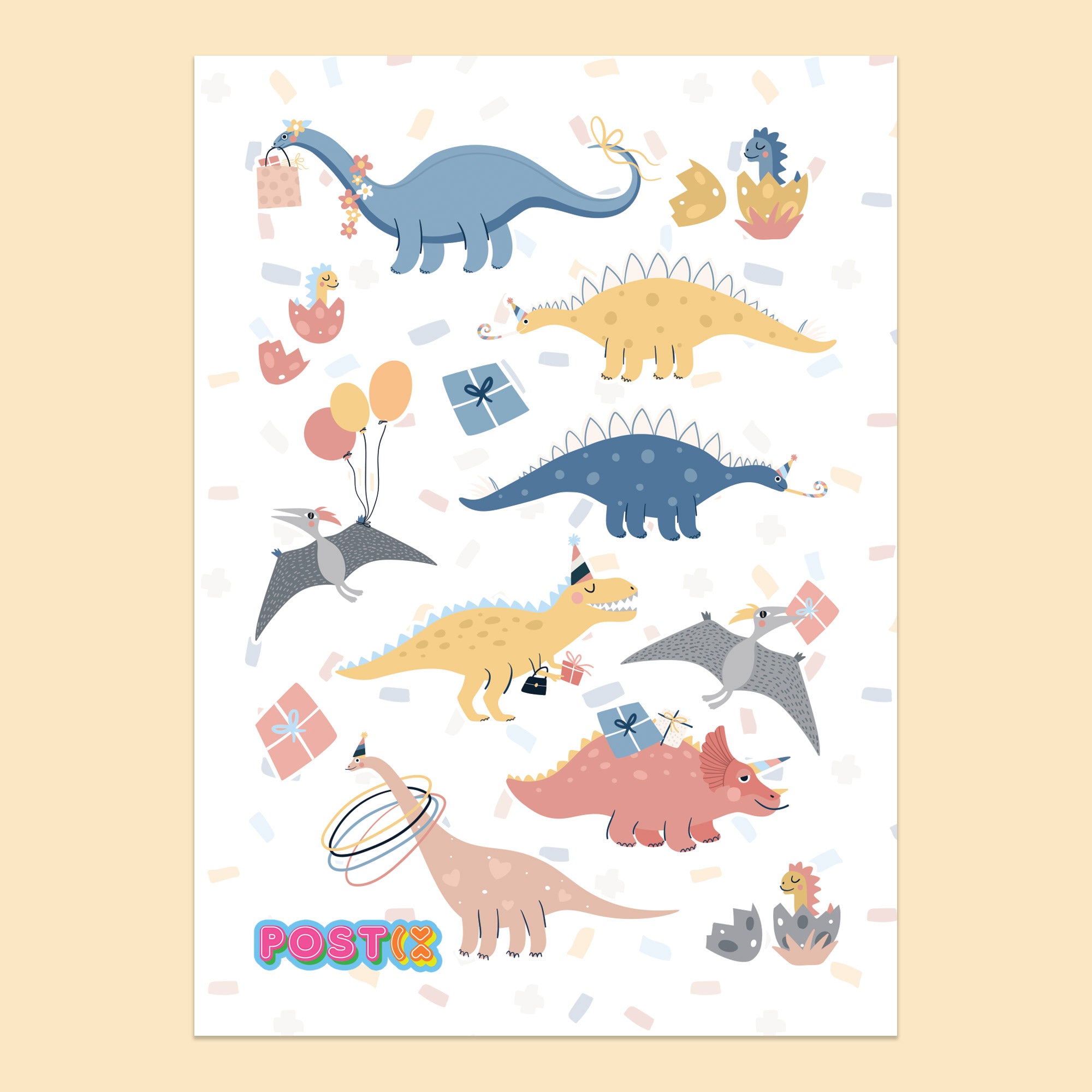 Dino Party Sticker Sheet