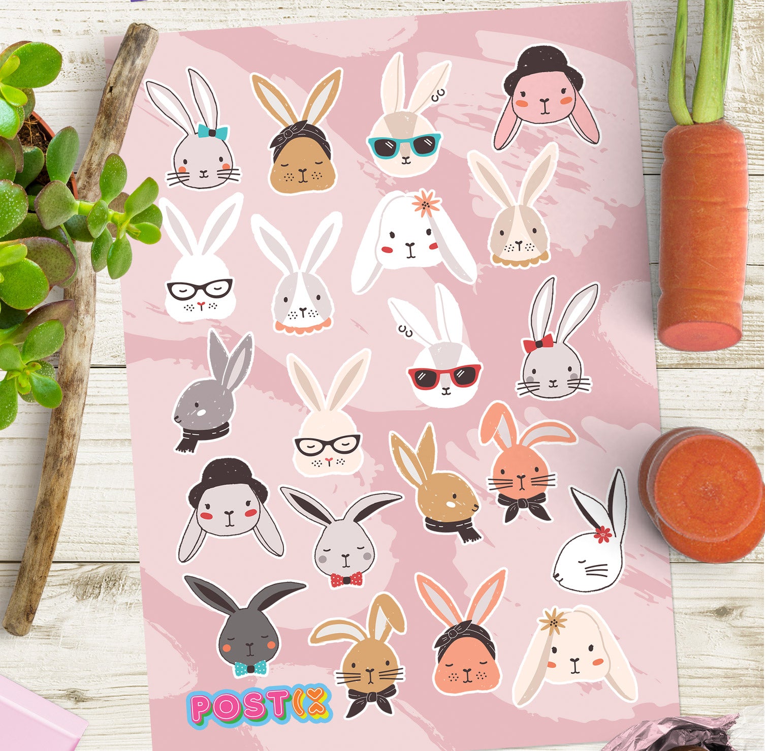 Funny Bunnies Sticker Sheet