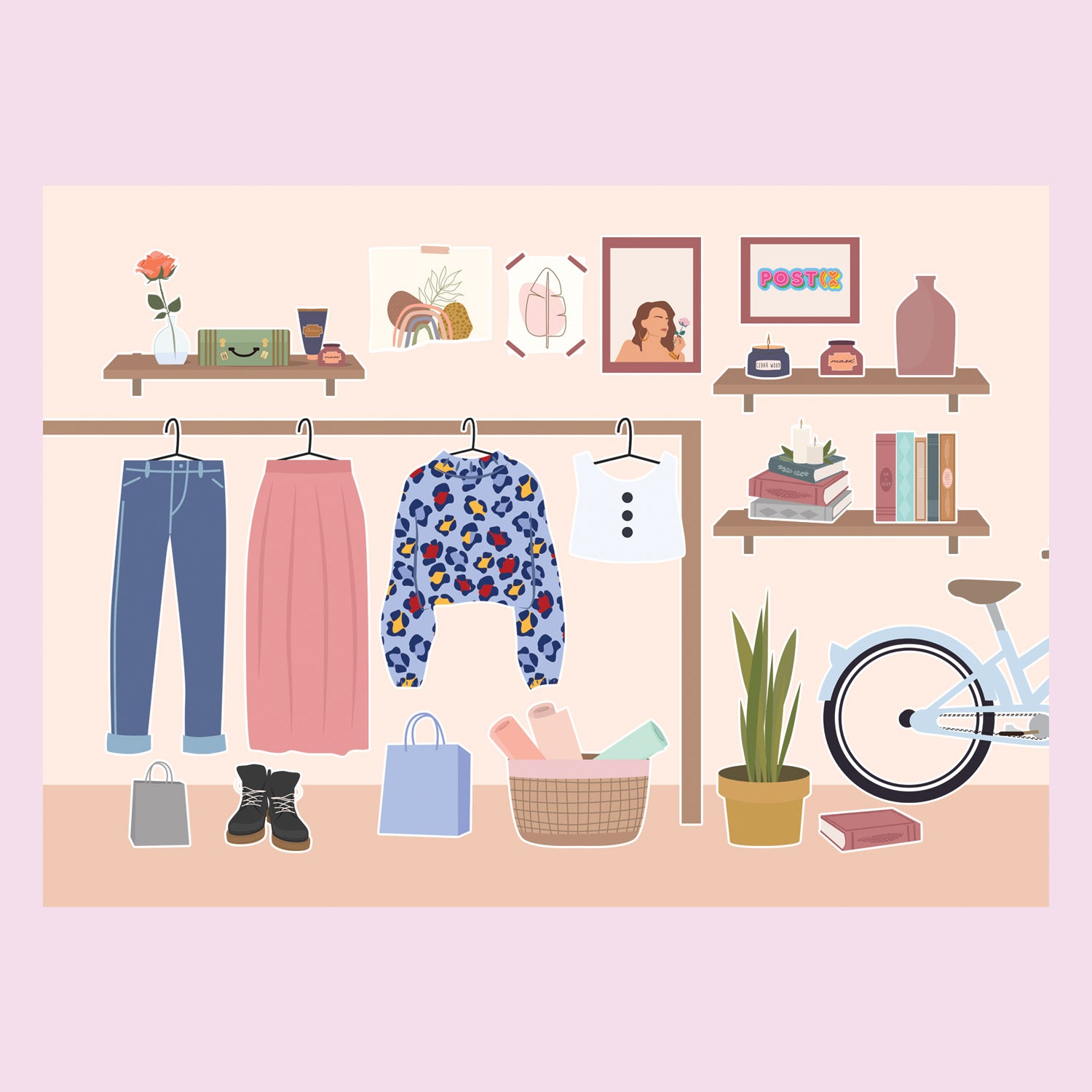 Fashionista Apartment Sticker Sheet