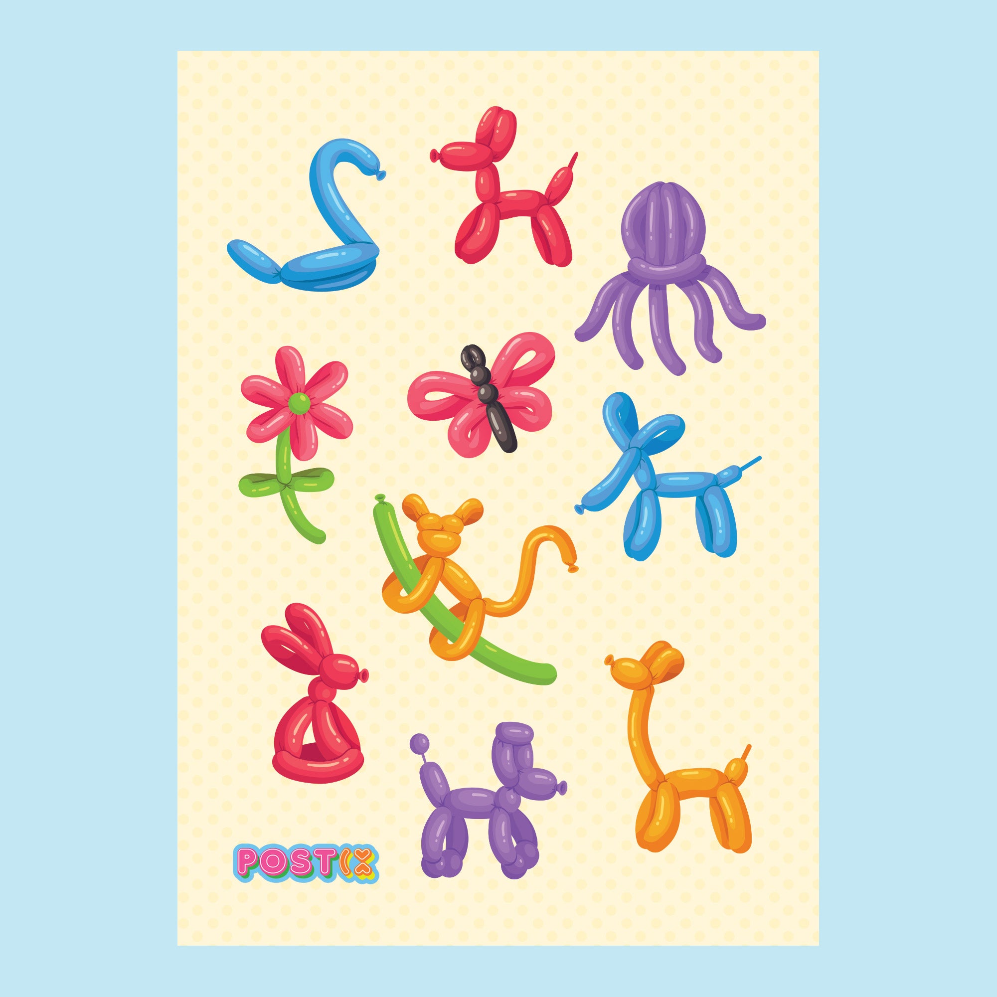 Party Animals Sticker Sheet