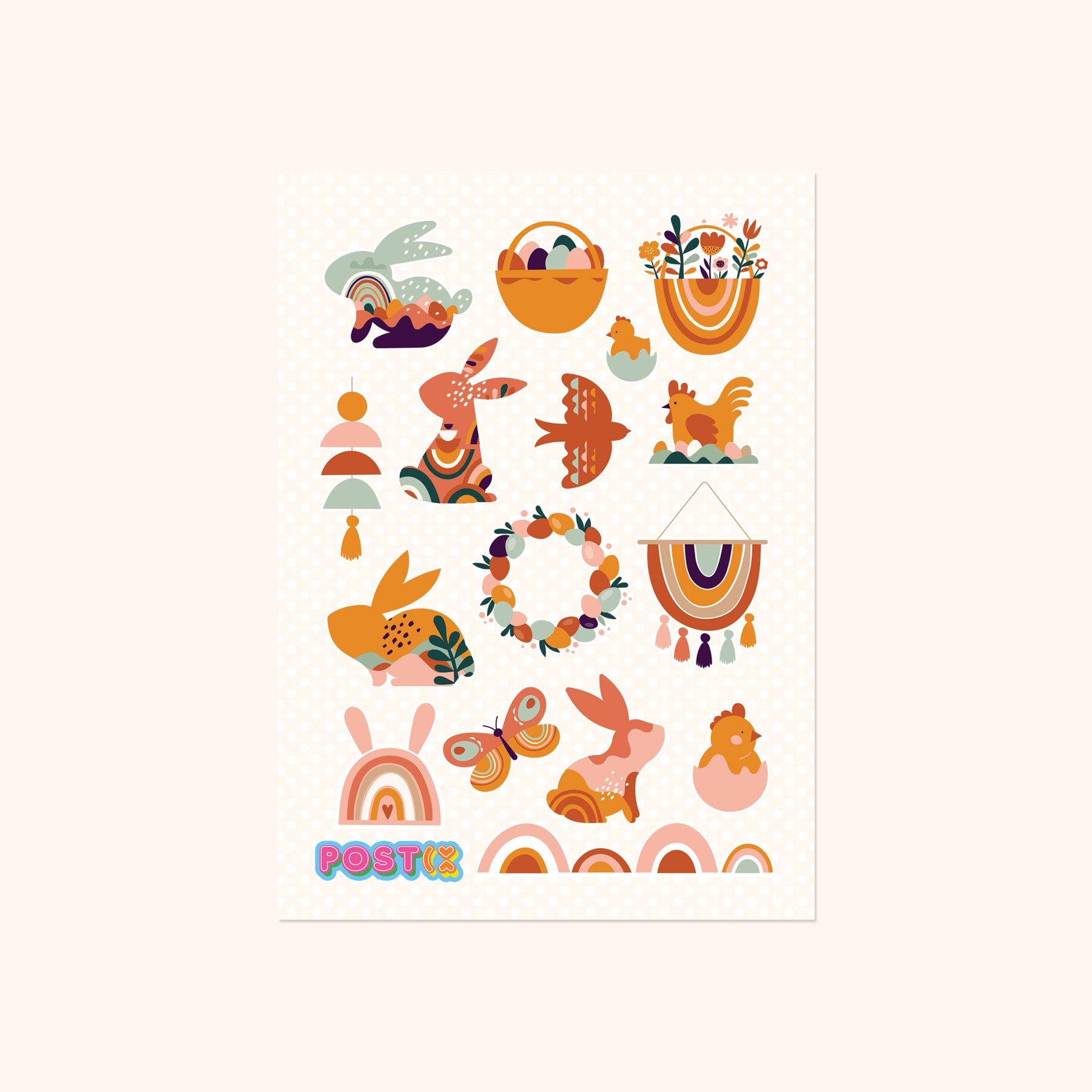 Abstract Easter Sticker Sheet