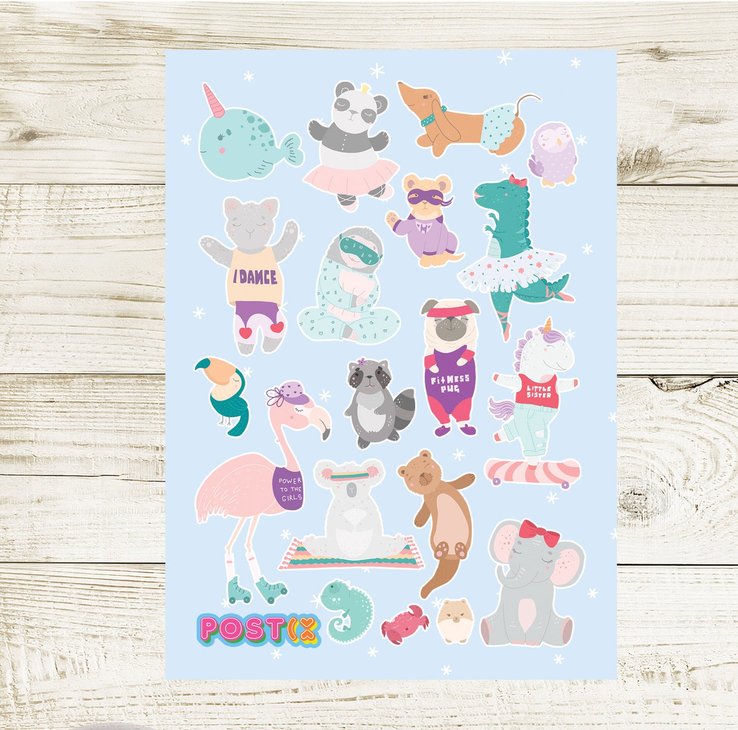 Active Animals Sticker Sheet