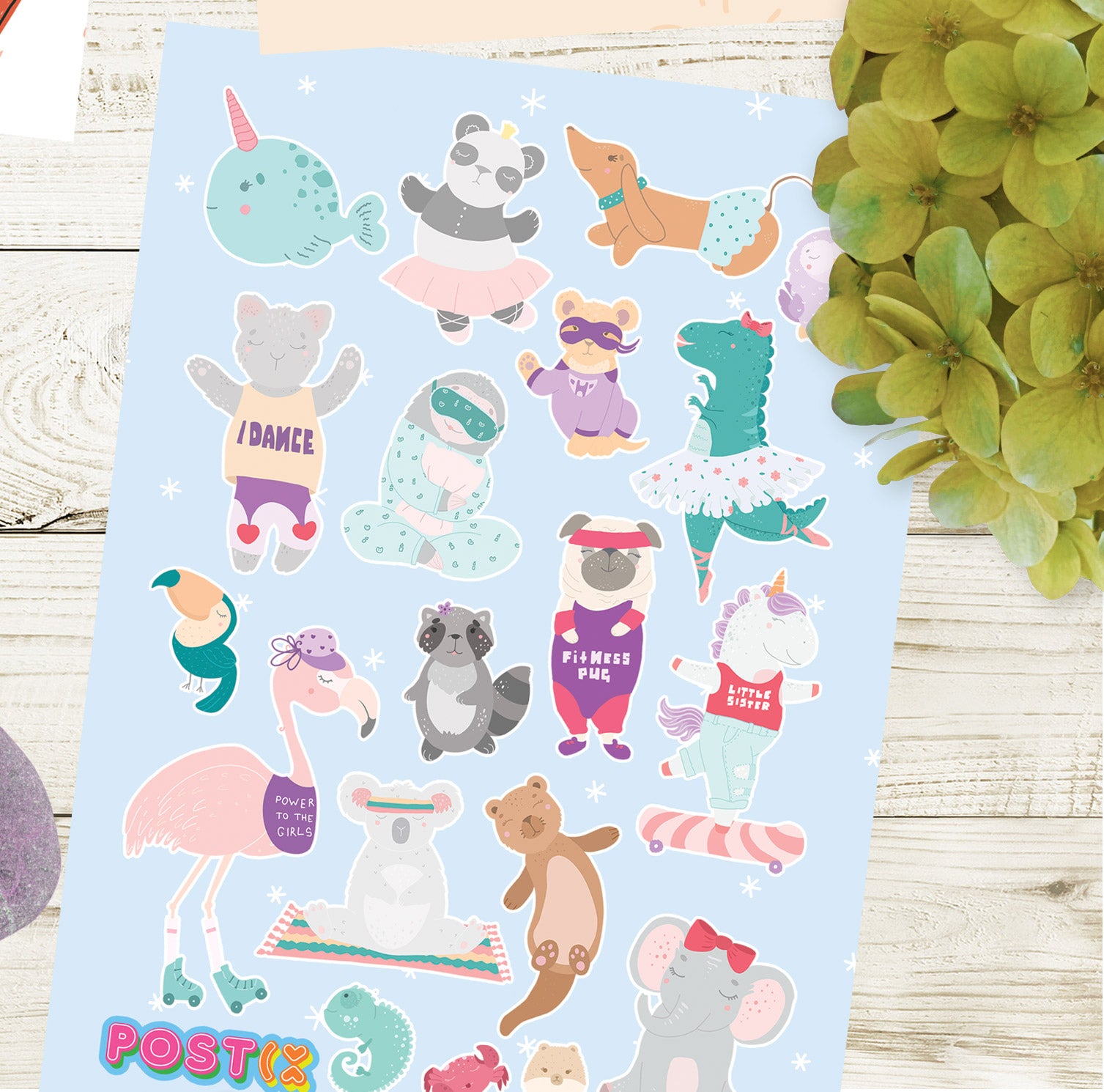 Active Animals Sticker Sheet