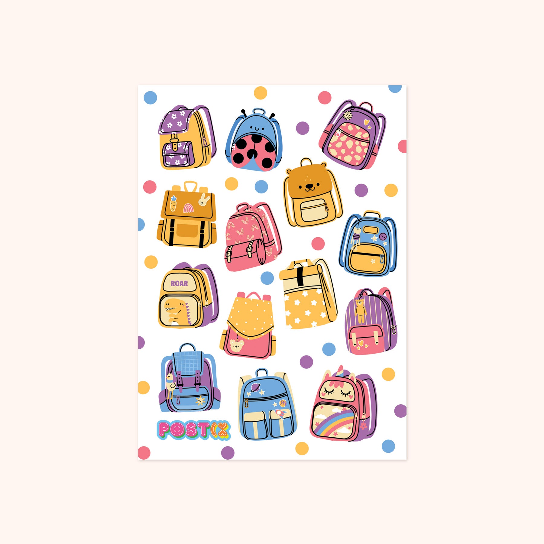 Stacks O' Backpacks Sticker Sheet