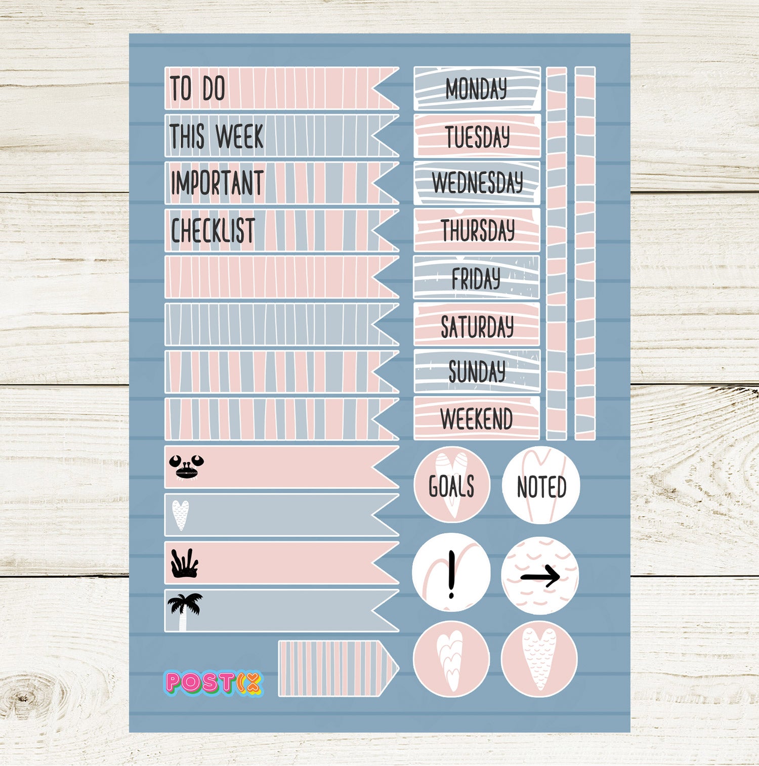 Beach Week Planner Sticker Sheet