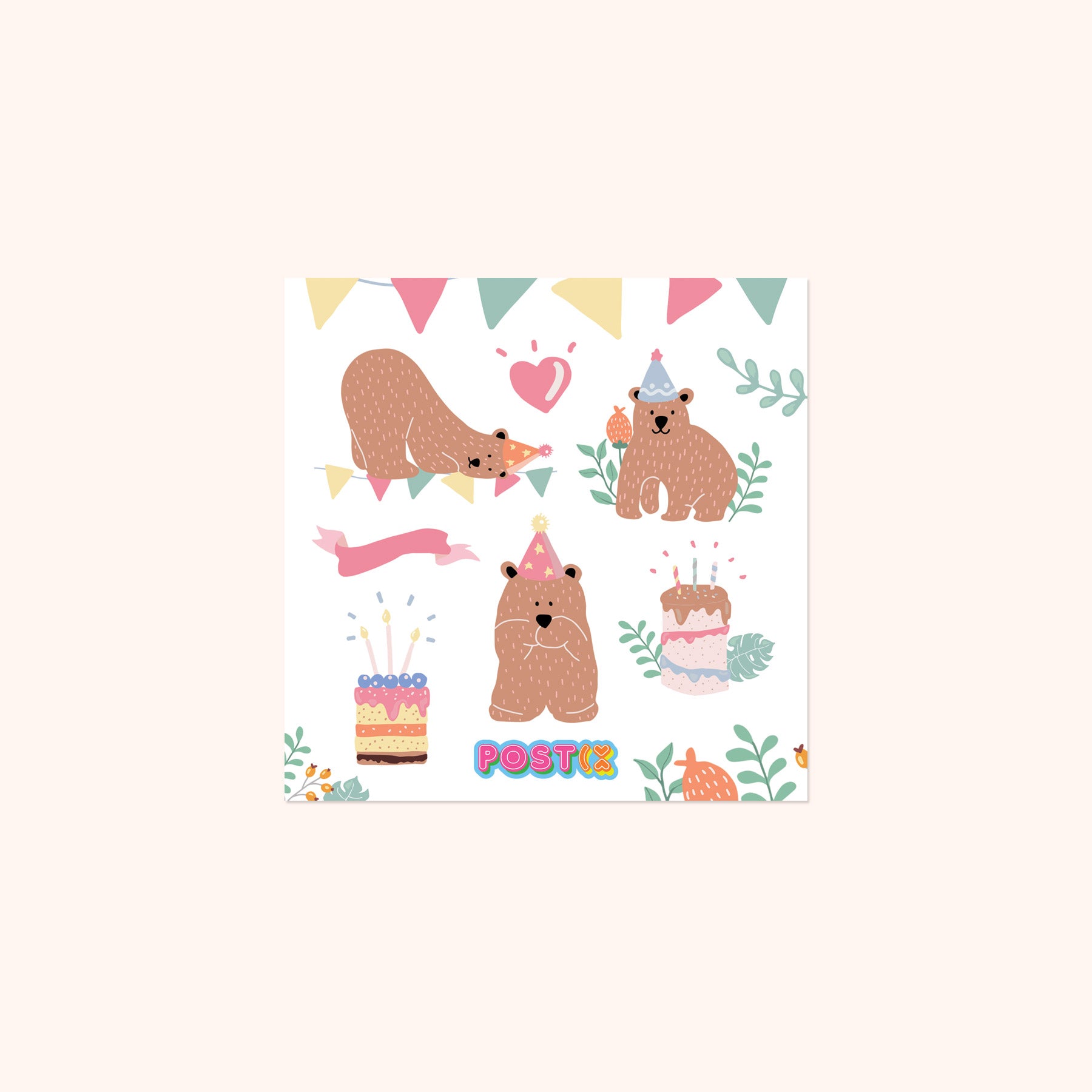 The Birthday Bear Sticker Sheet