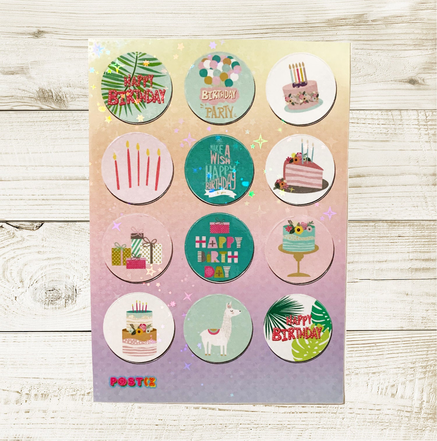 Birthday Party Seals Hologram Sticker Sheet