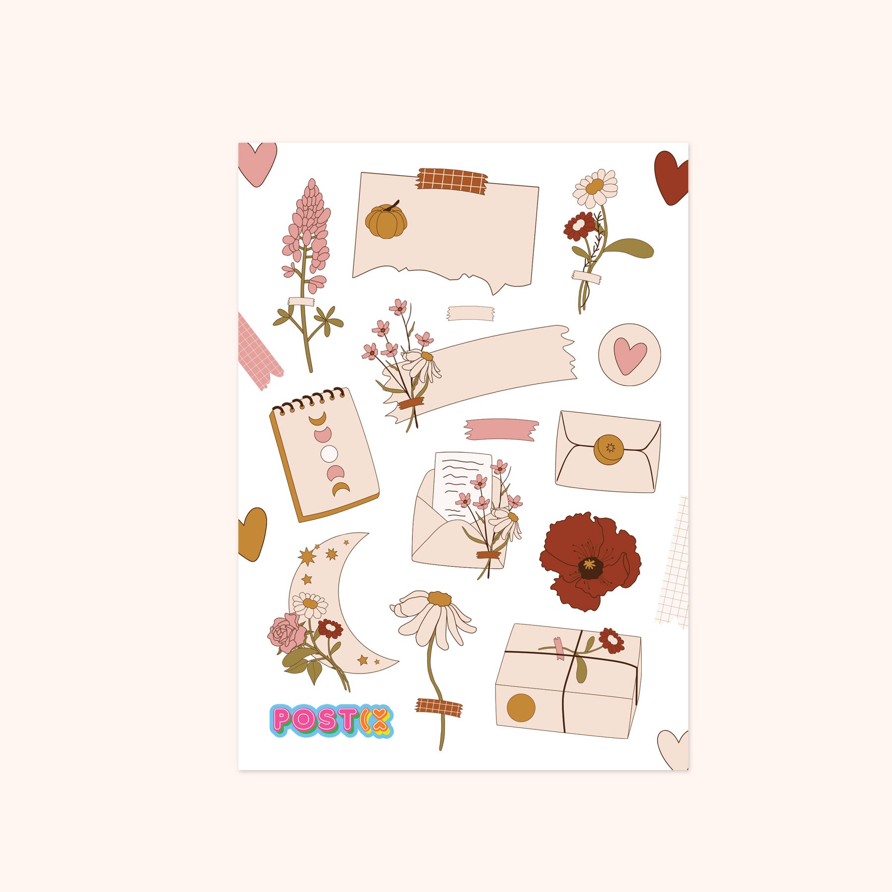 Boho Mail Paper Sticker Sheet