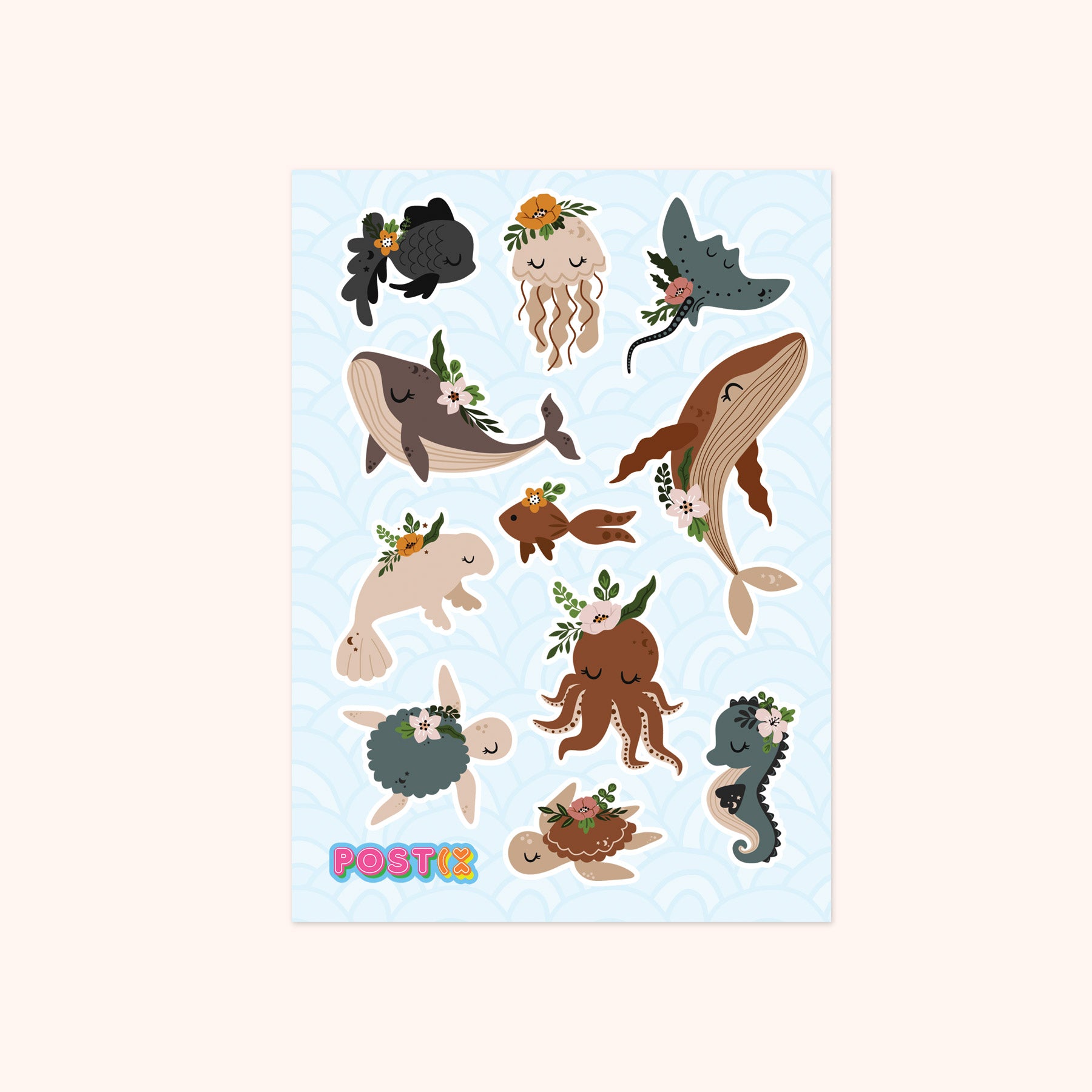 Bohemian Sea-life A6 Sticker Sheet