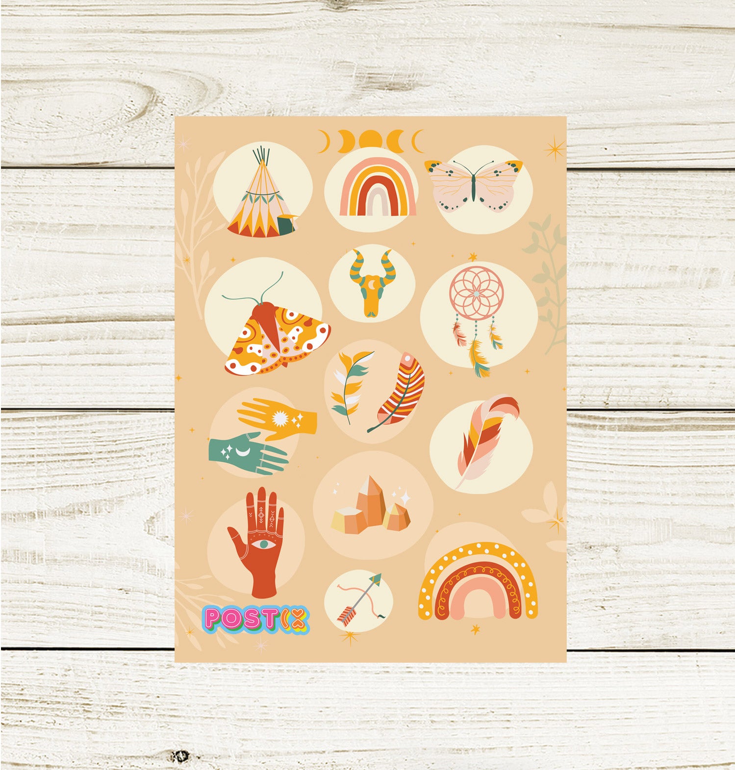 Bohemian Seals Mini Sticker Sheet