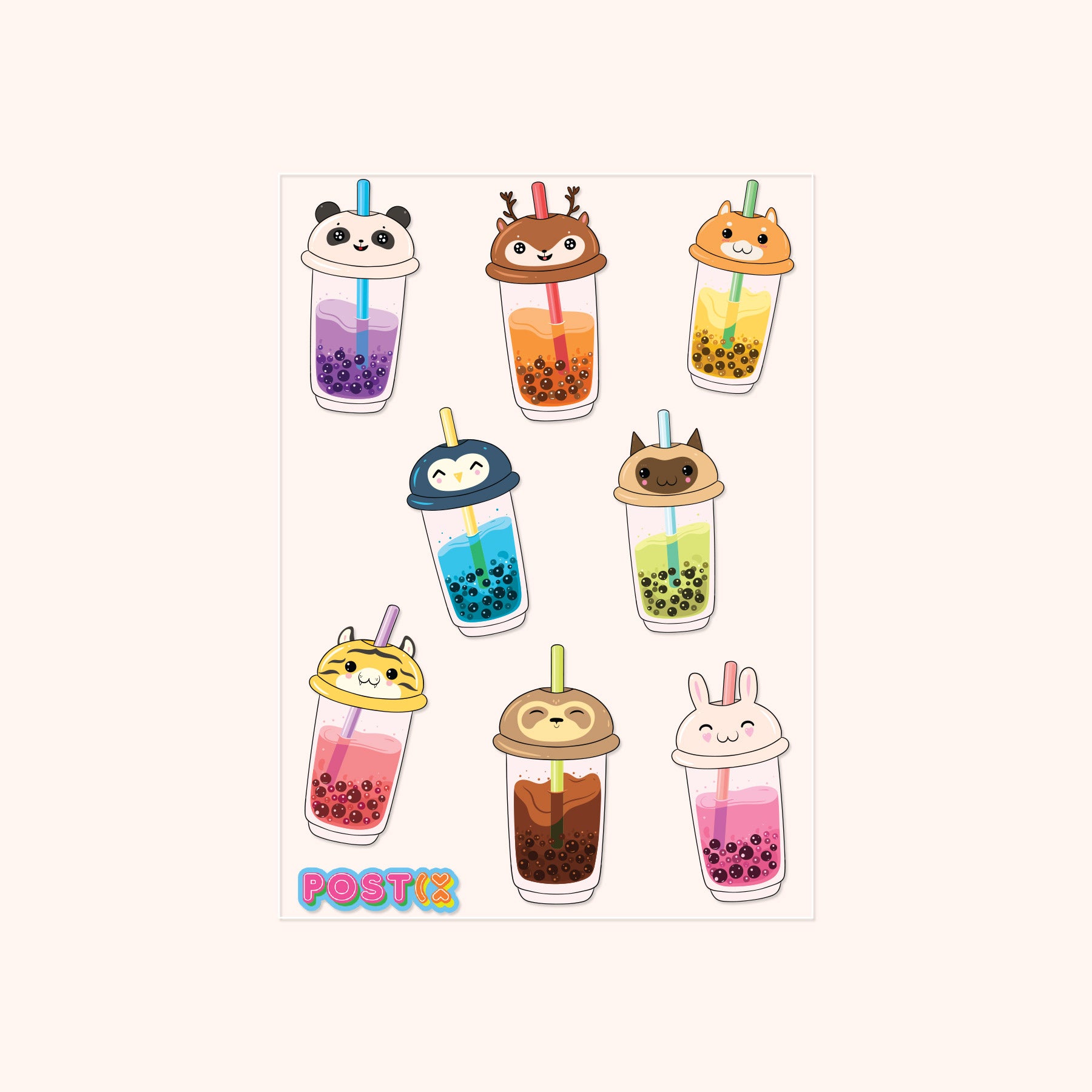 Bubble Tea Mates Transparent Sticker Sheet