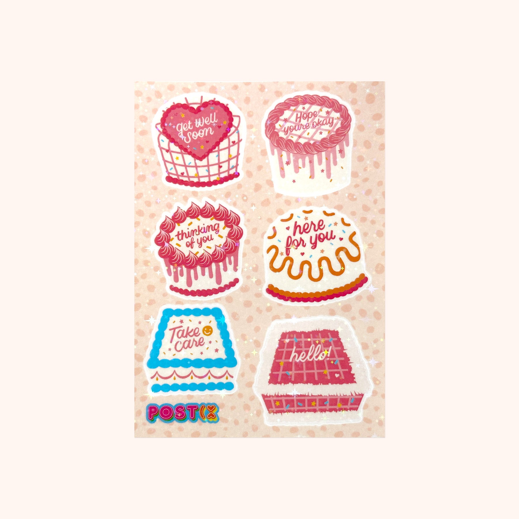 Cake Messages A6 Hologram Sticker Sheet