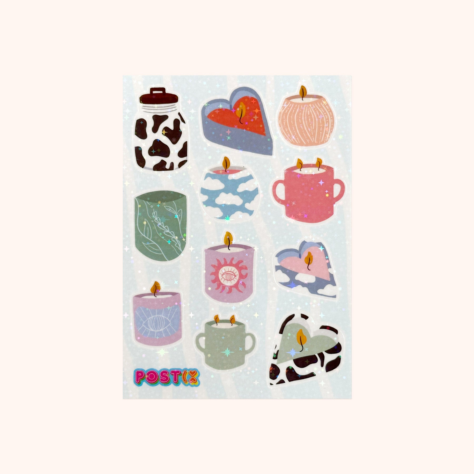 Candle Collection Hologram Sticker Sheet