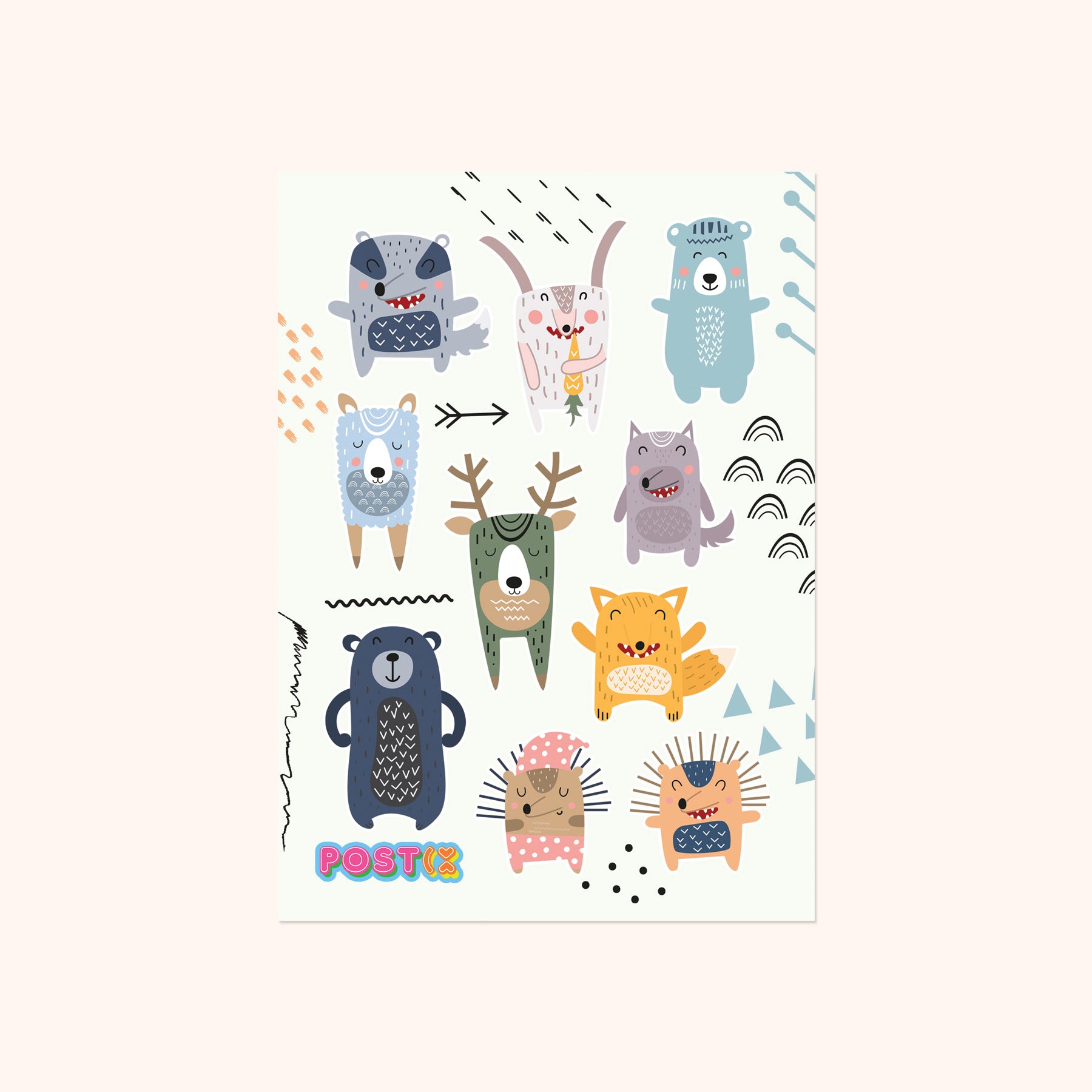 Animals with Attitude Sticker Sheet