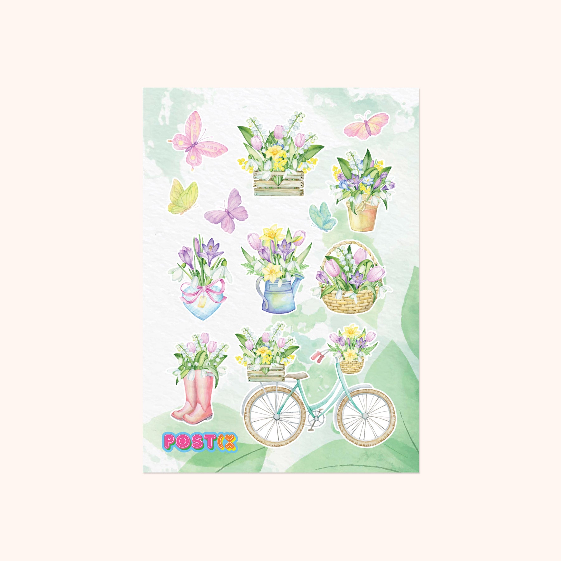 Vintage Country Garden Sticker Sheet