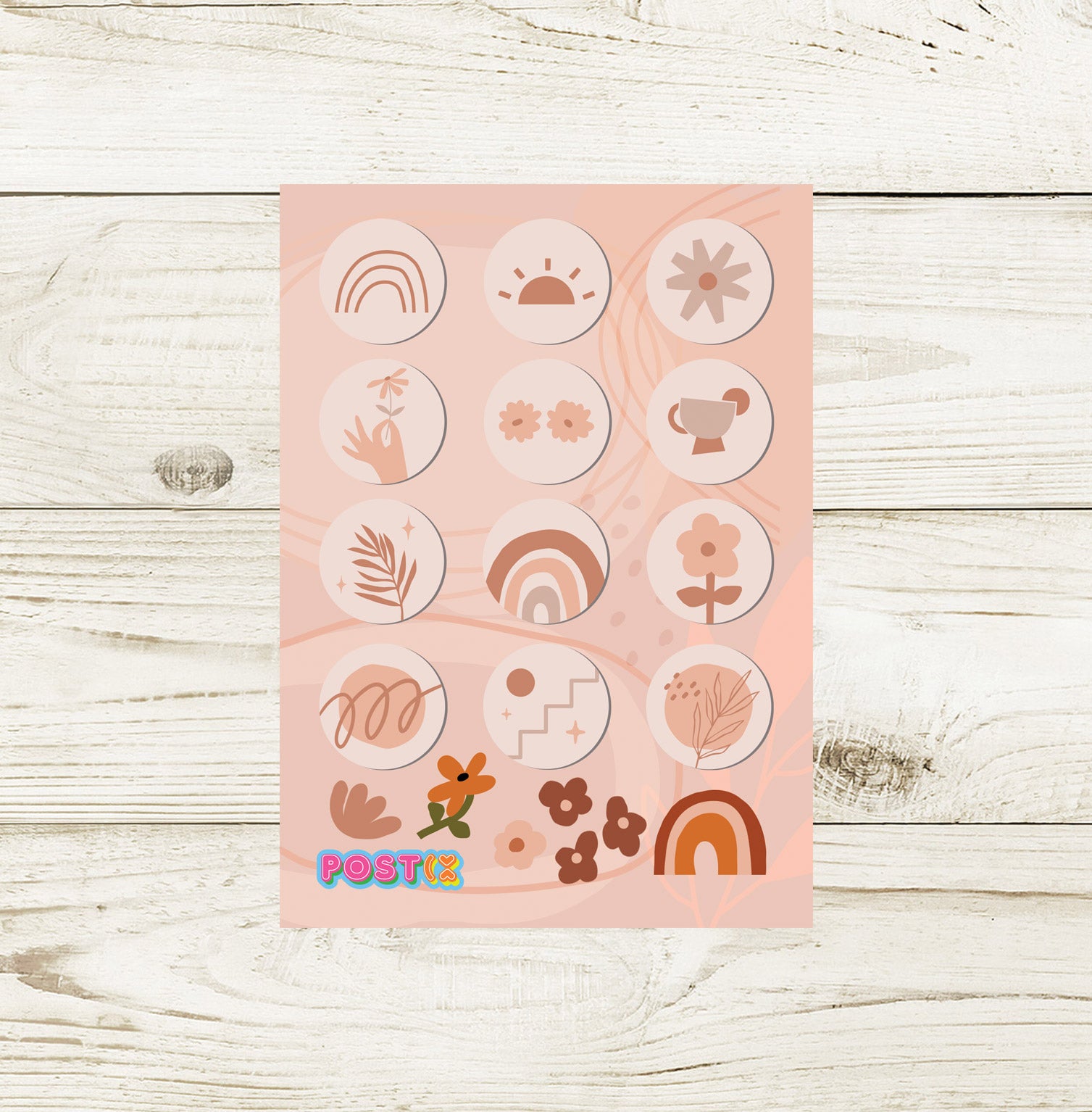 Earthen Rainbows Mini Sticker Sheet