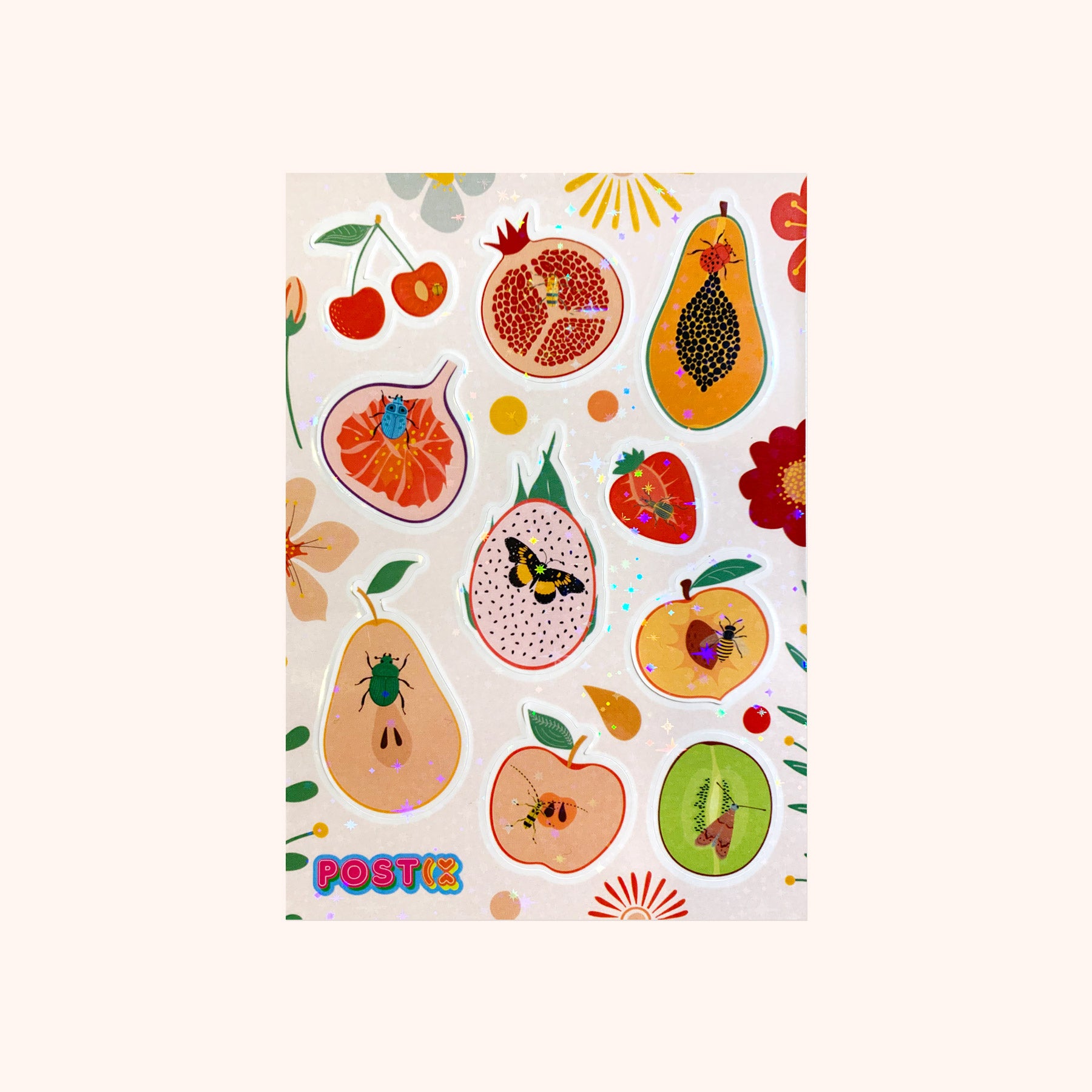 Flutter Fruits Hologram Sticker Sheet