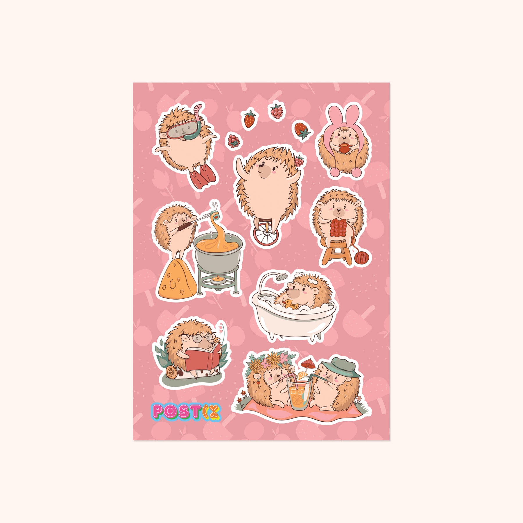 Hedgehog's Yearbook A6 Sticker Sheet