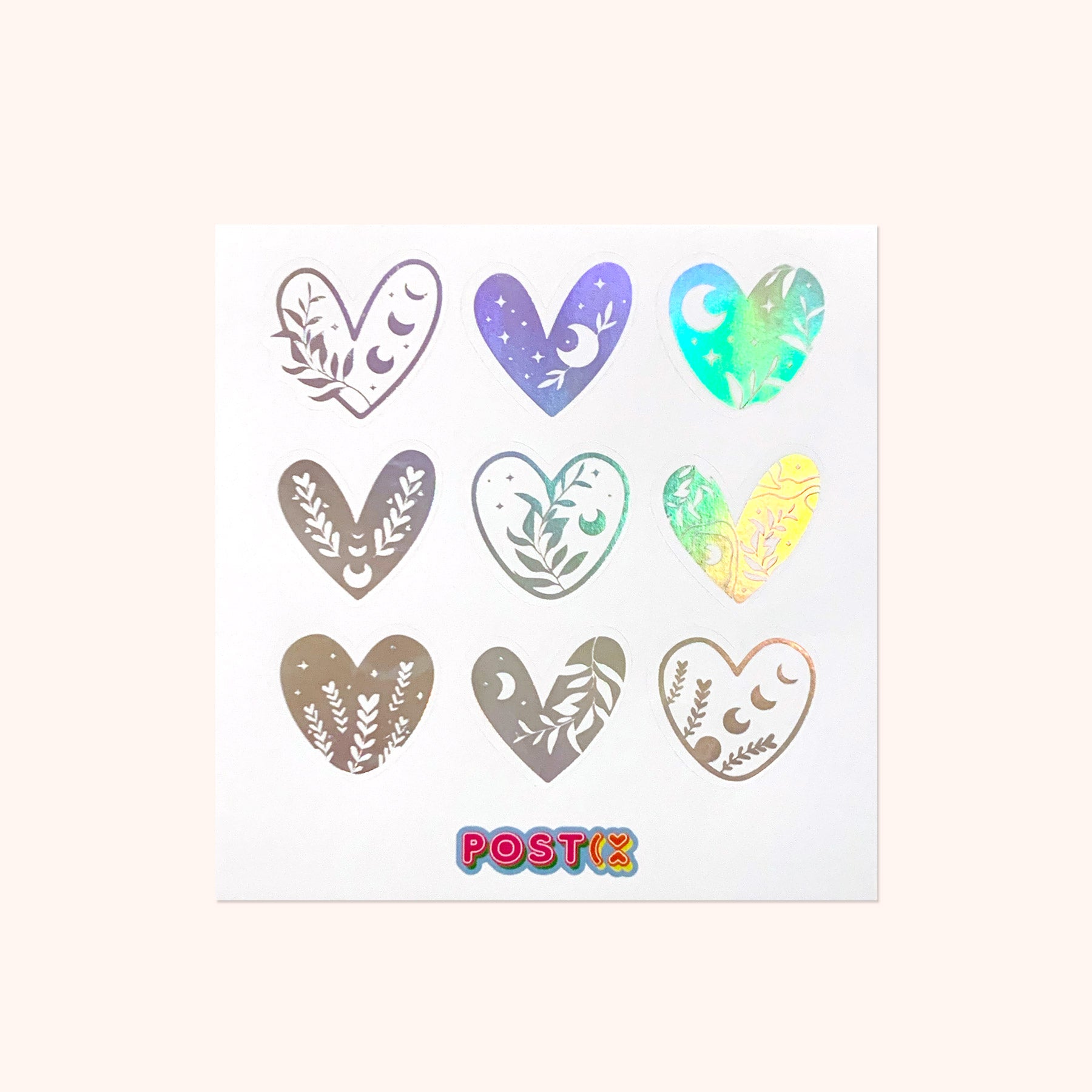 Life Hearts Square Hologram Sticker Sheet