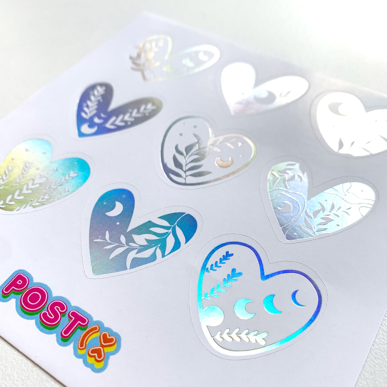 Life Hearts Square Hologram Sticker Sheet