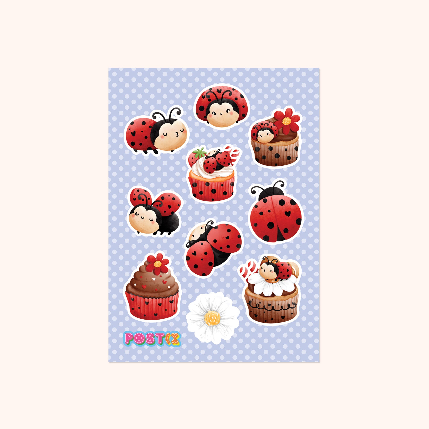 Coccinella Cupcakes Sticker Sheet