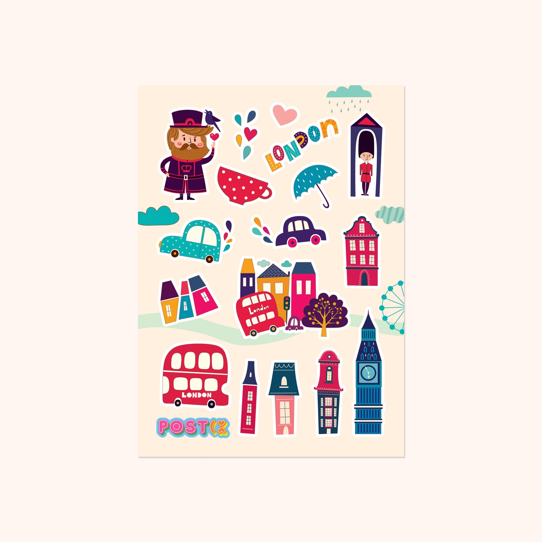 London Holiday A6 Sticker Sheet