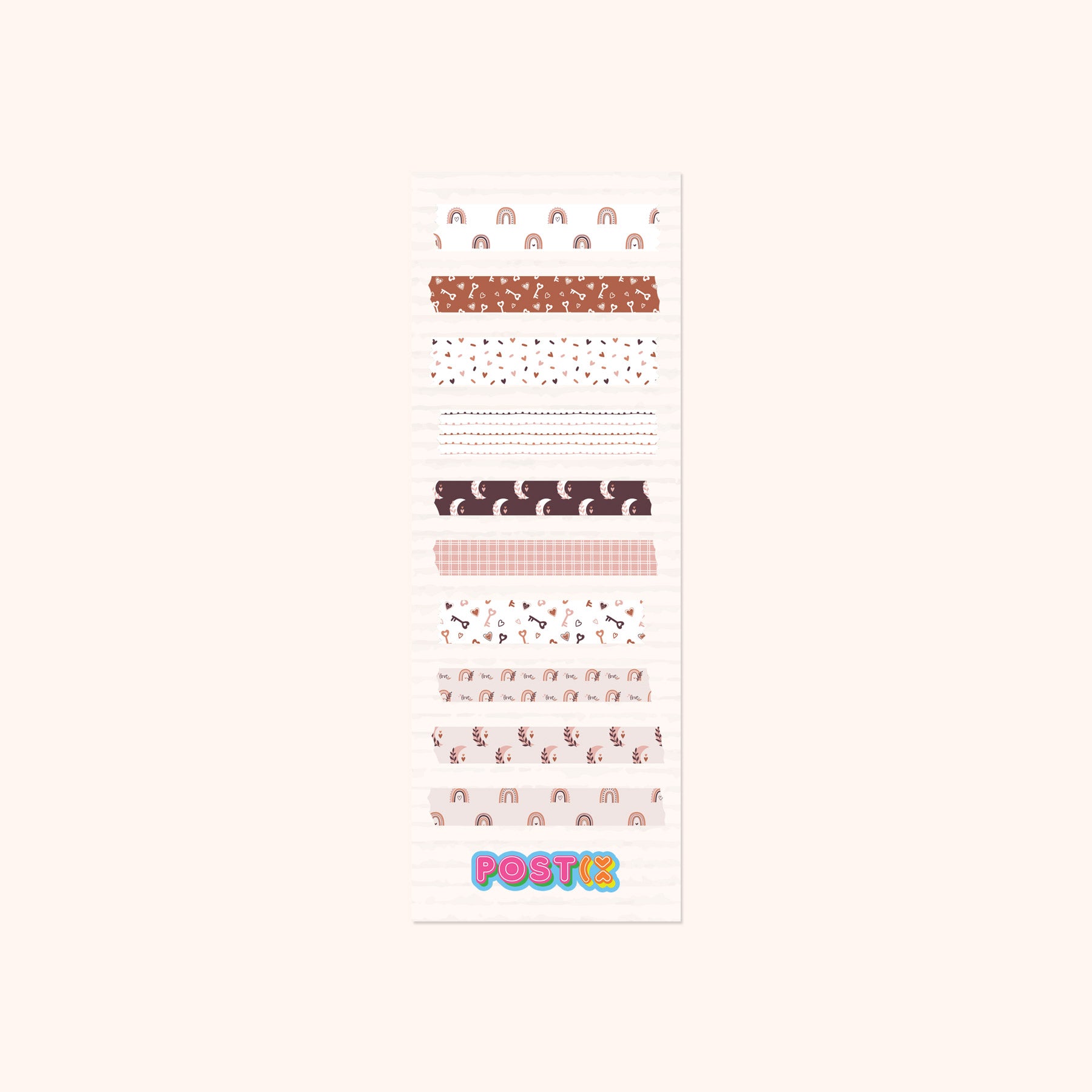 Rainbow Love Tape Strip Sticker Sheet