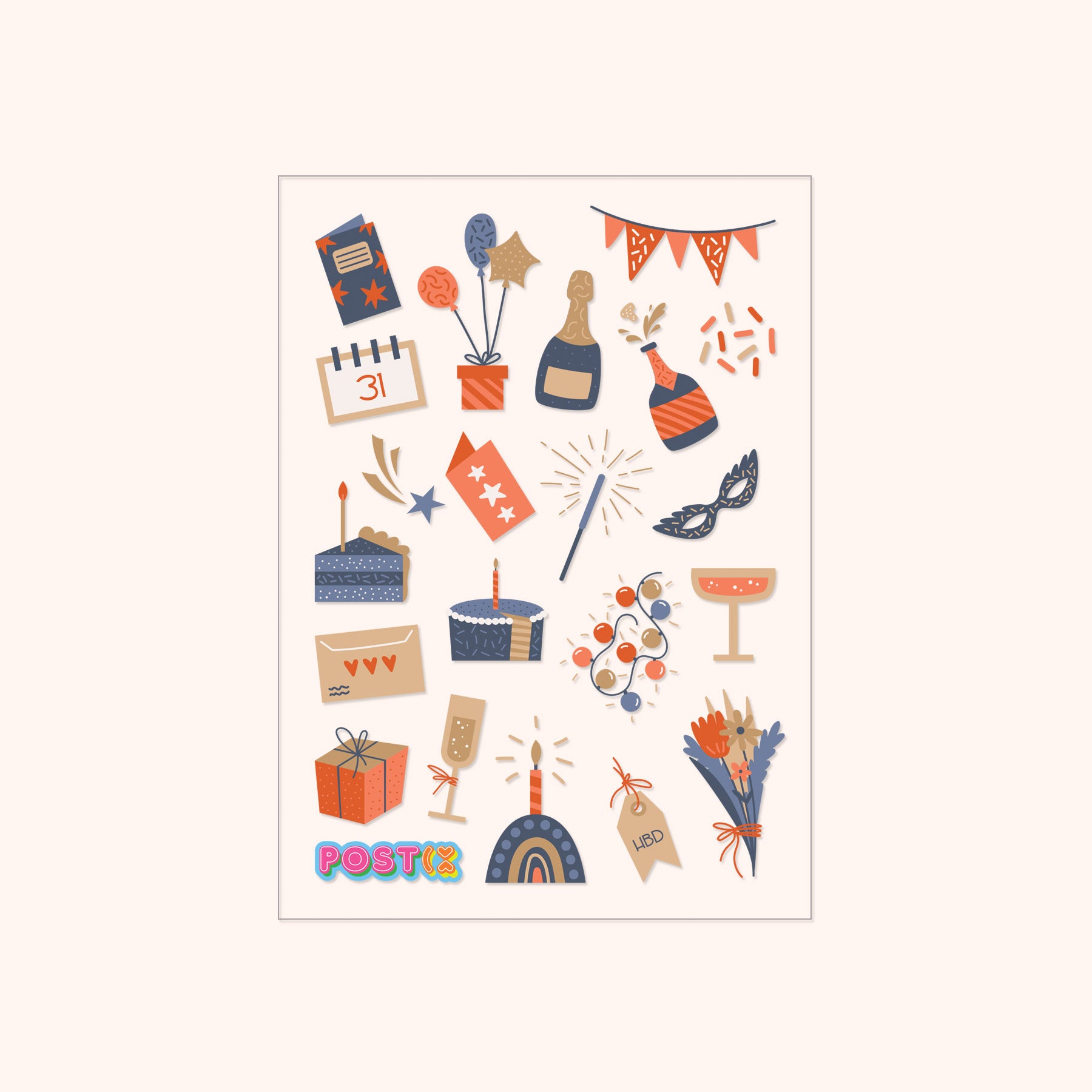 Party Planner Transparent Sticker Sheet