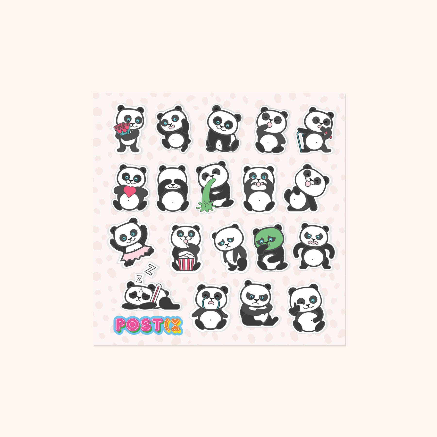 Pandamonium Square Sticker Sheet