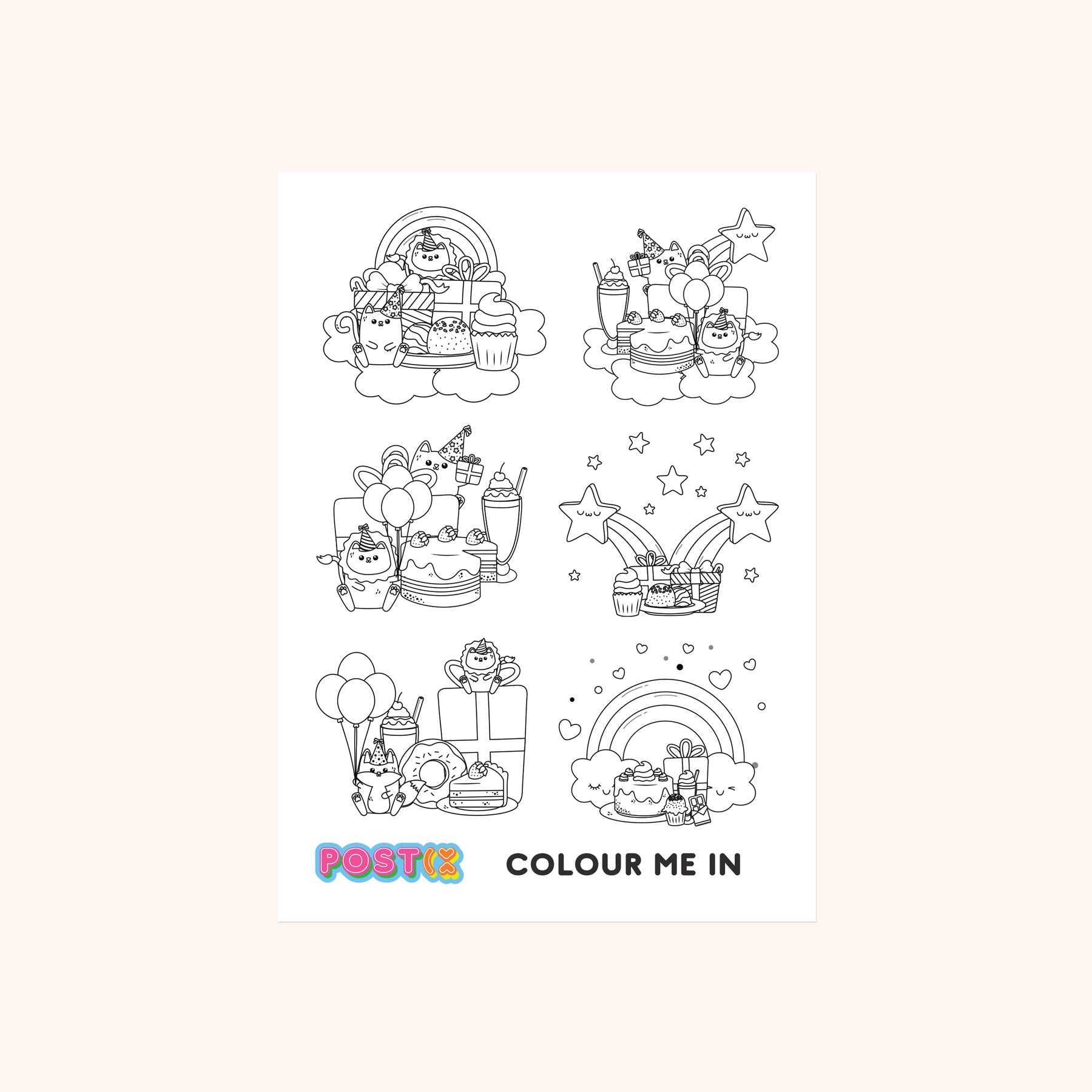 Partyland Coloring In Sticker Sheet