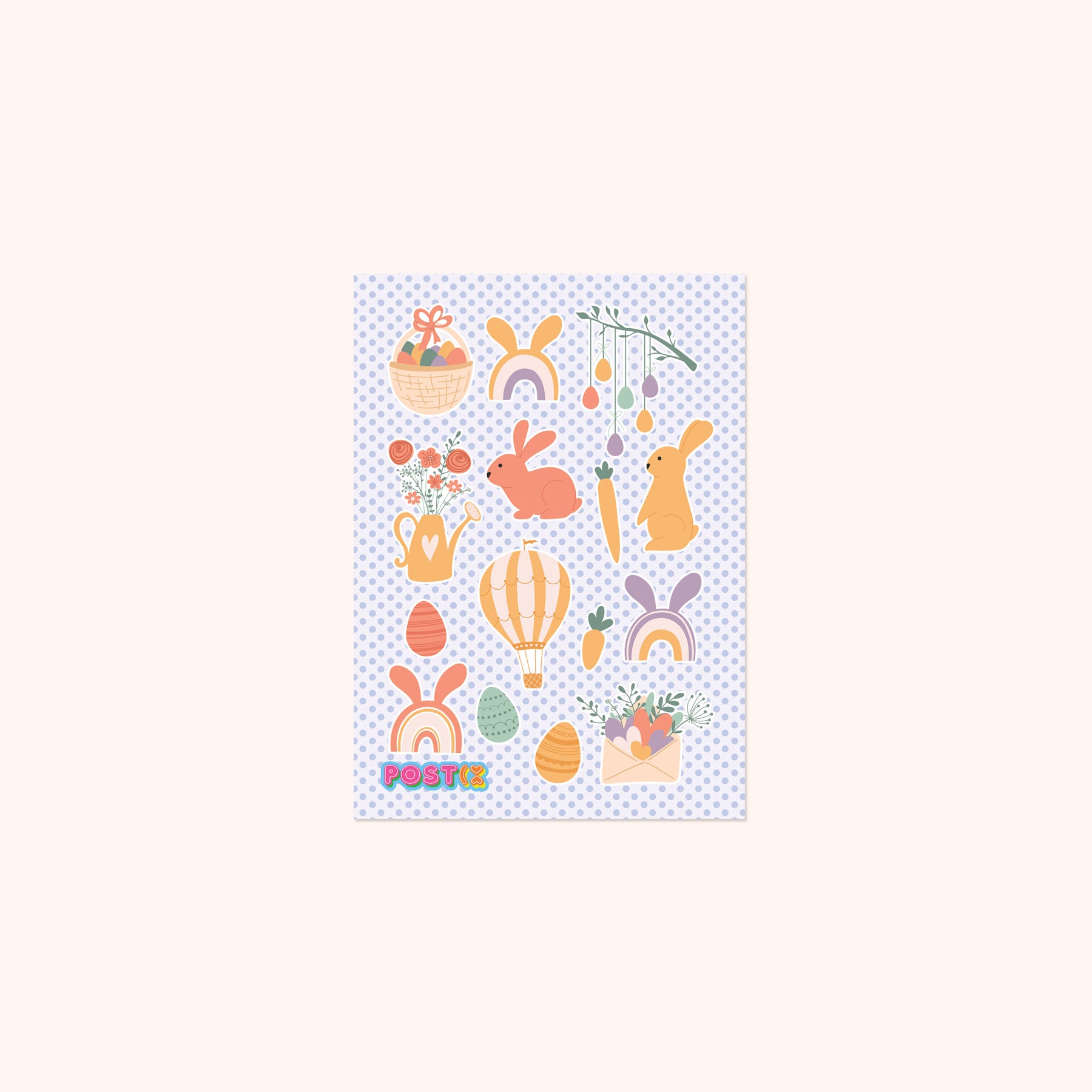 Pastel Easter Bunny Garden Mini Sticker Sheet