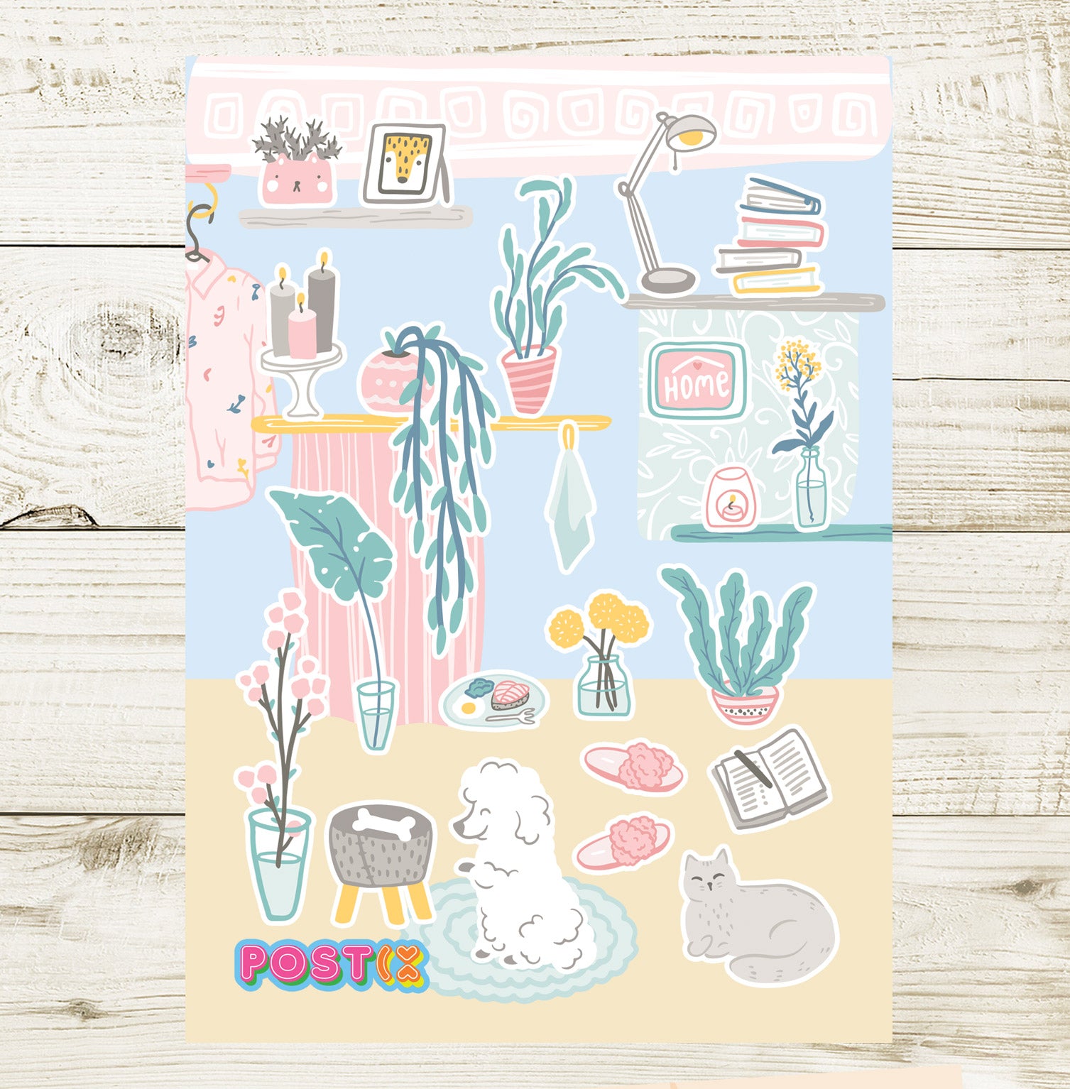 Peaceful Pastel Apartment Sticker Sheet