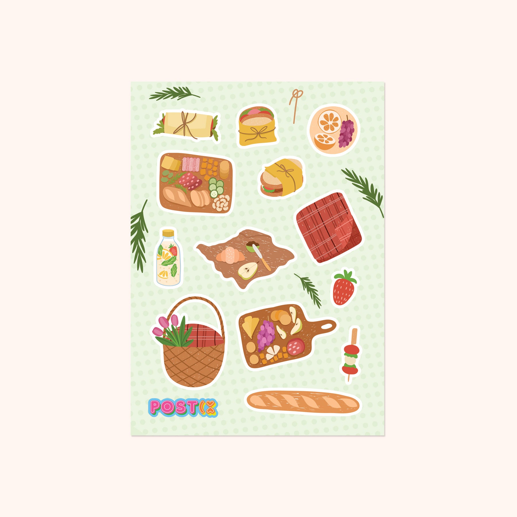 Perfect Spring Picnic A6 Sticker Sheet