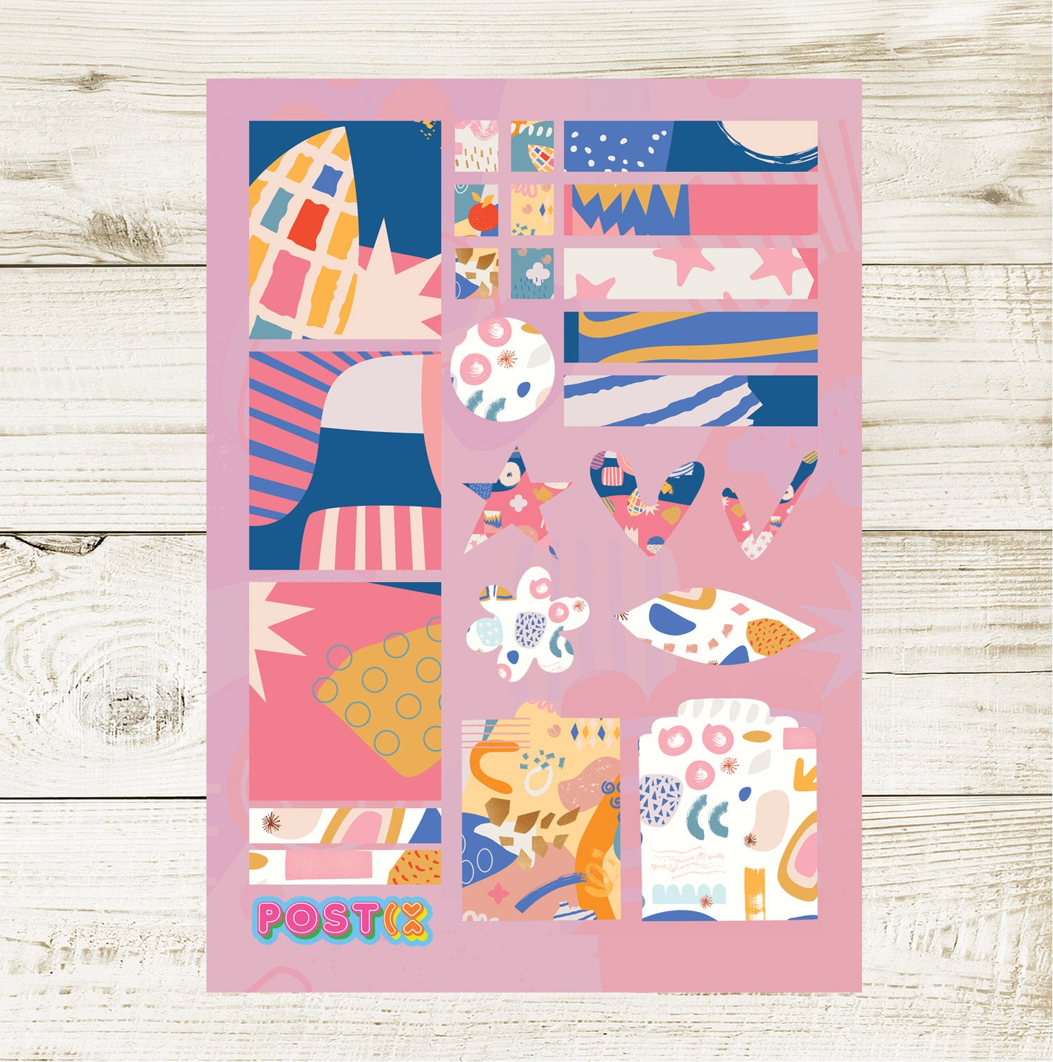 Pink Abstract Print Sticker Sheet Twin Pack