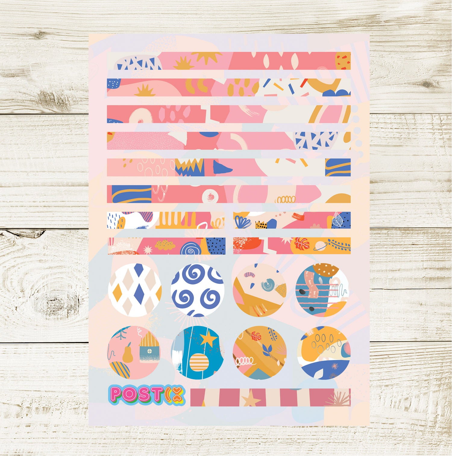 Pink Abstract Print Sticker Sheet Twin Pack