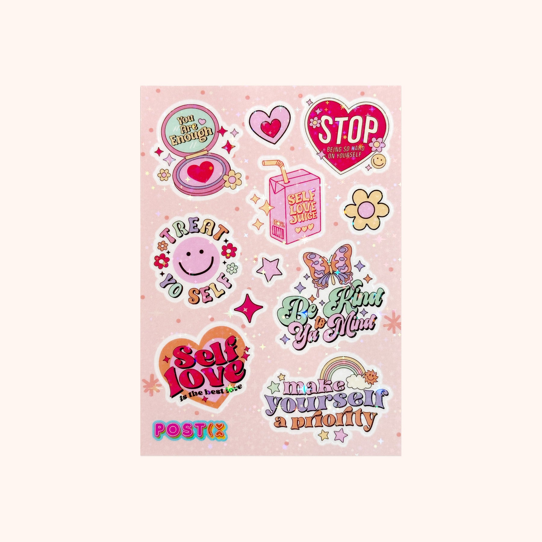 Love Ya Self A6 Hologram Sticker Sheet