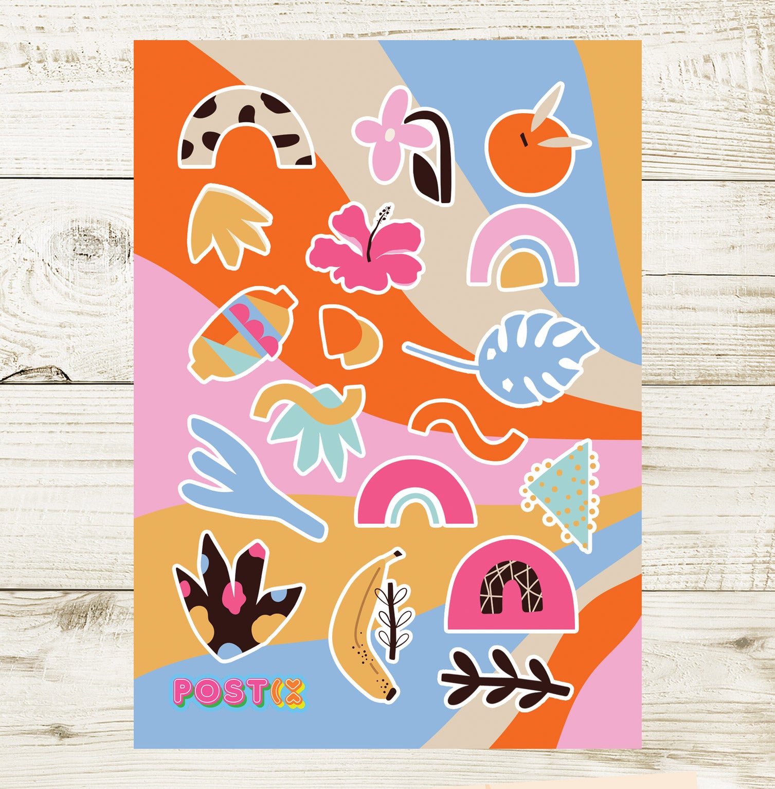 Abstract Rainbows & Nature Sticker Sheet