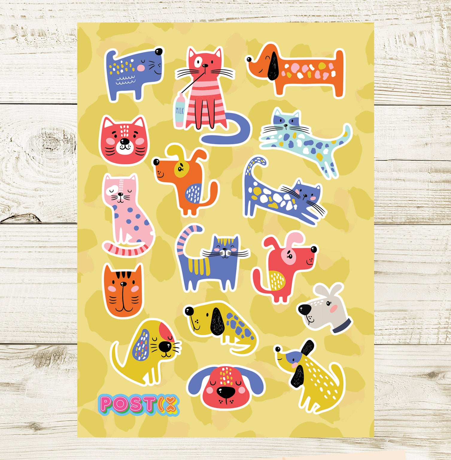 Rainbow Cats & Dogs Sticker Sheet