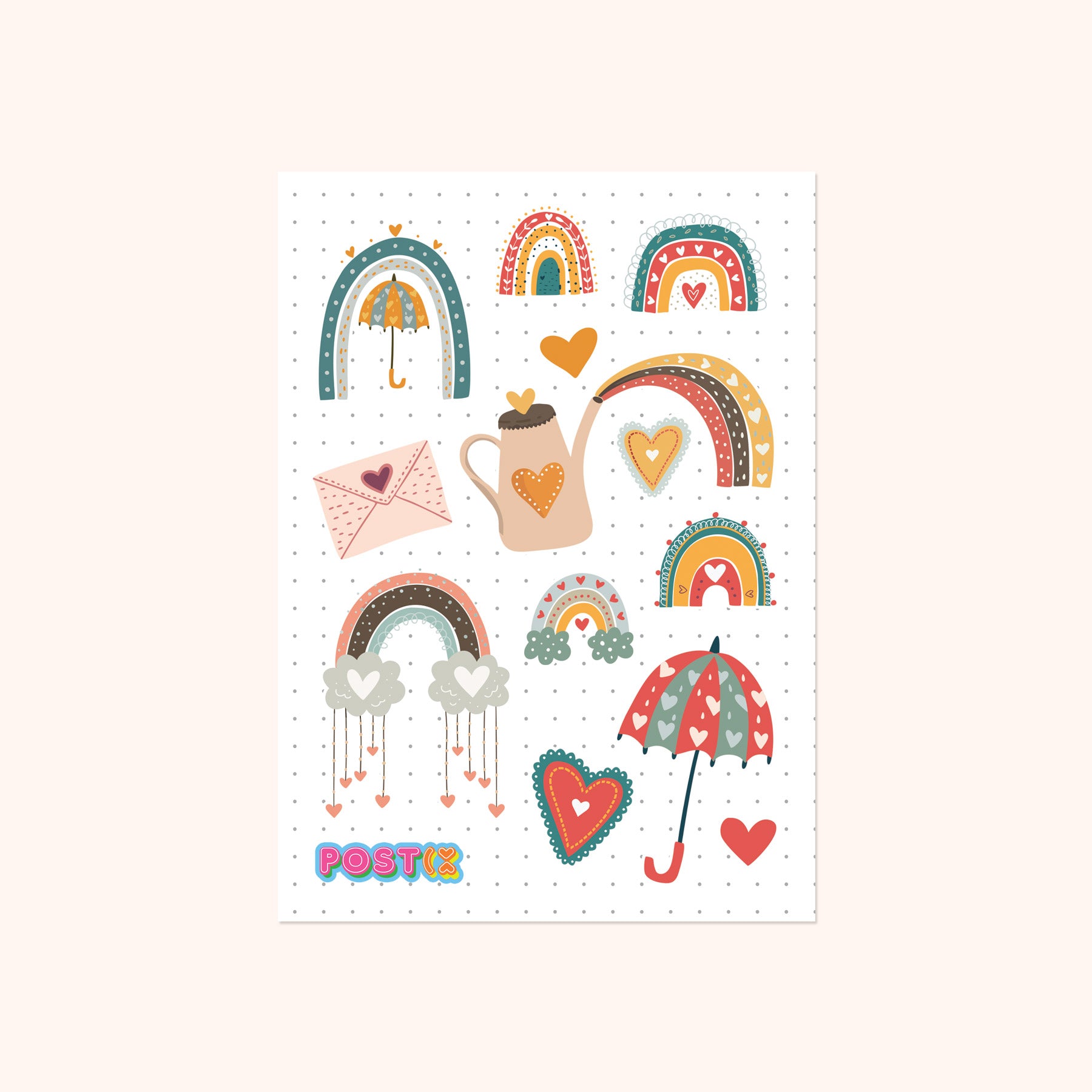 Rainbow Garden A6 Sticker Sheet