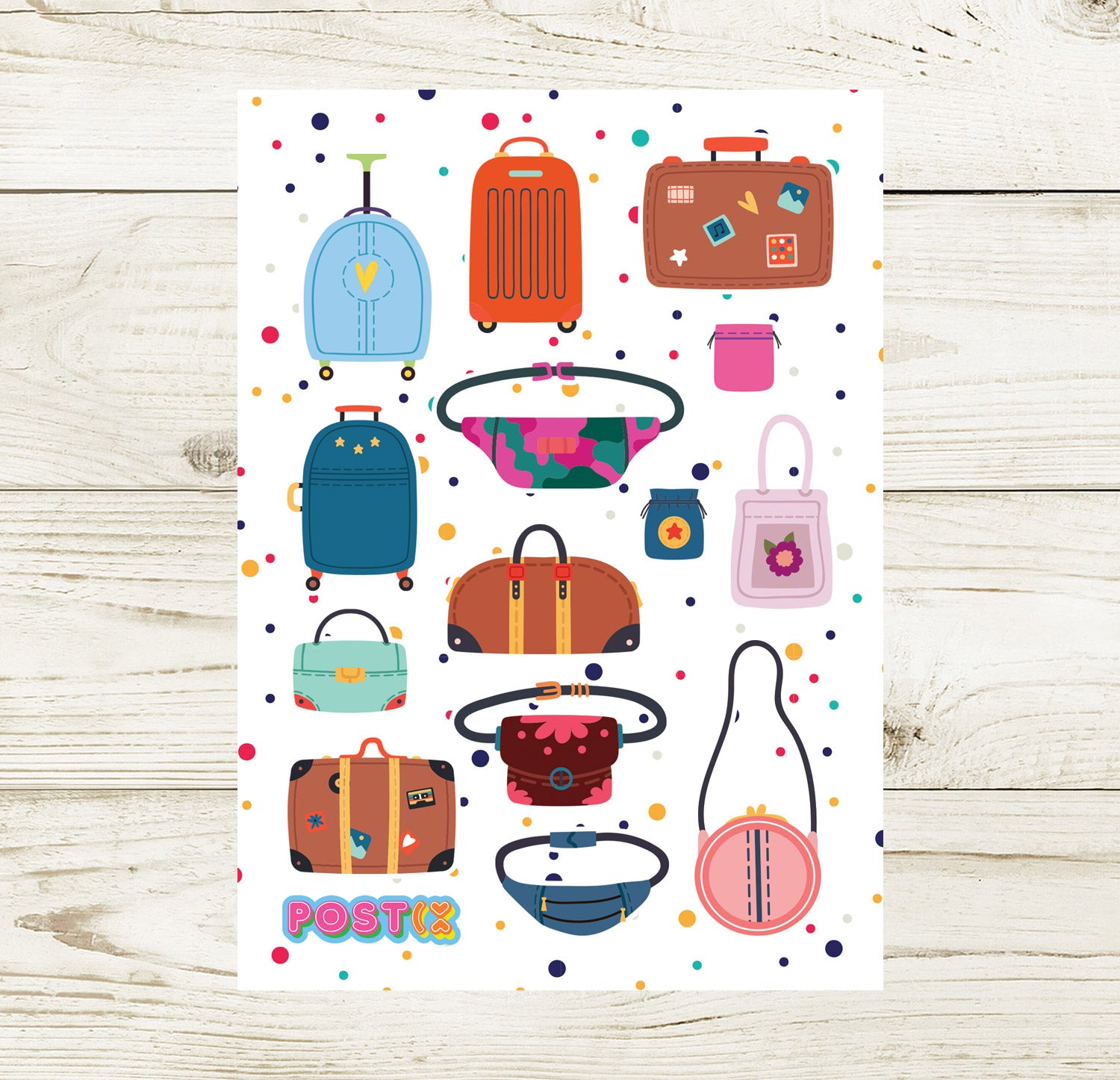 Retro Bags Dots Sticker Sheet