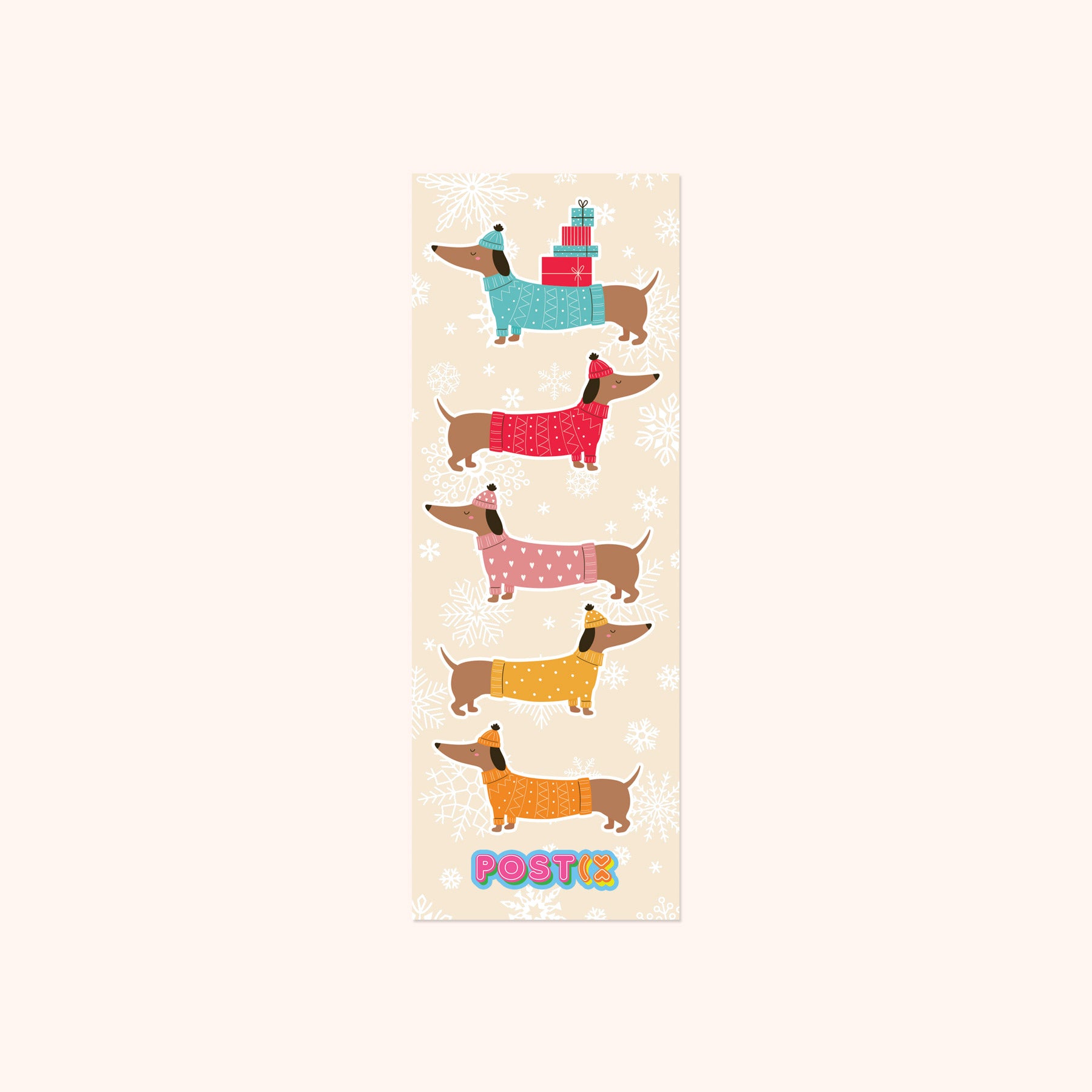 Dachshund Through the Snow Strip Sticker Sheet