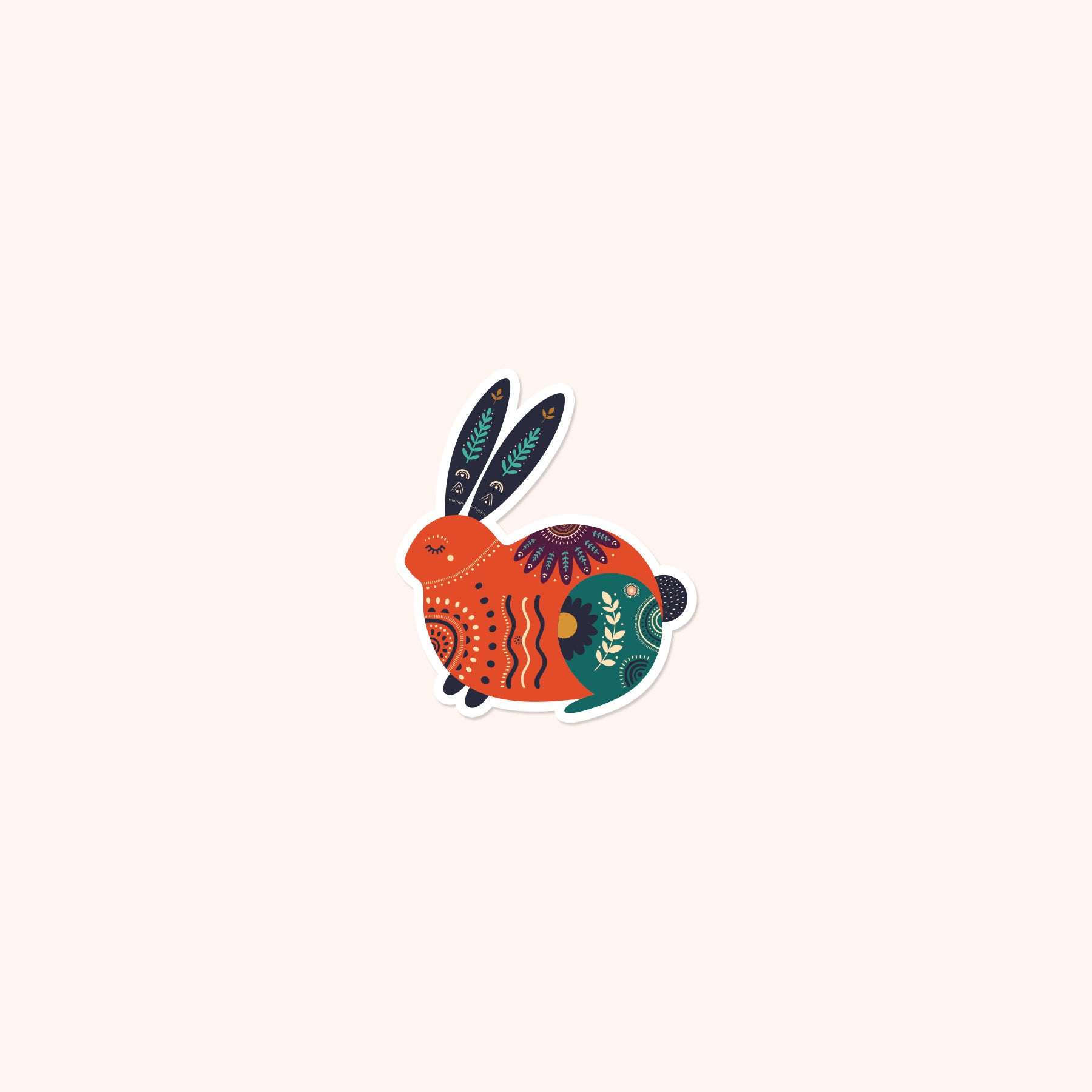 Scandi Rabbit Sticker Flake