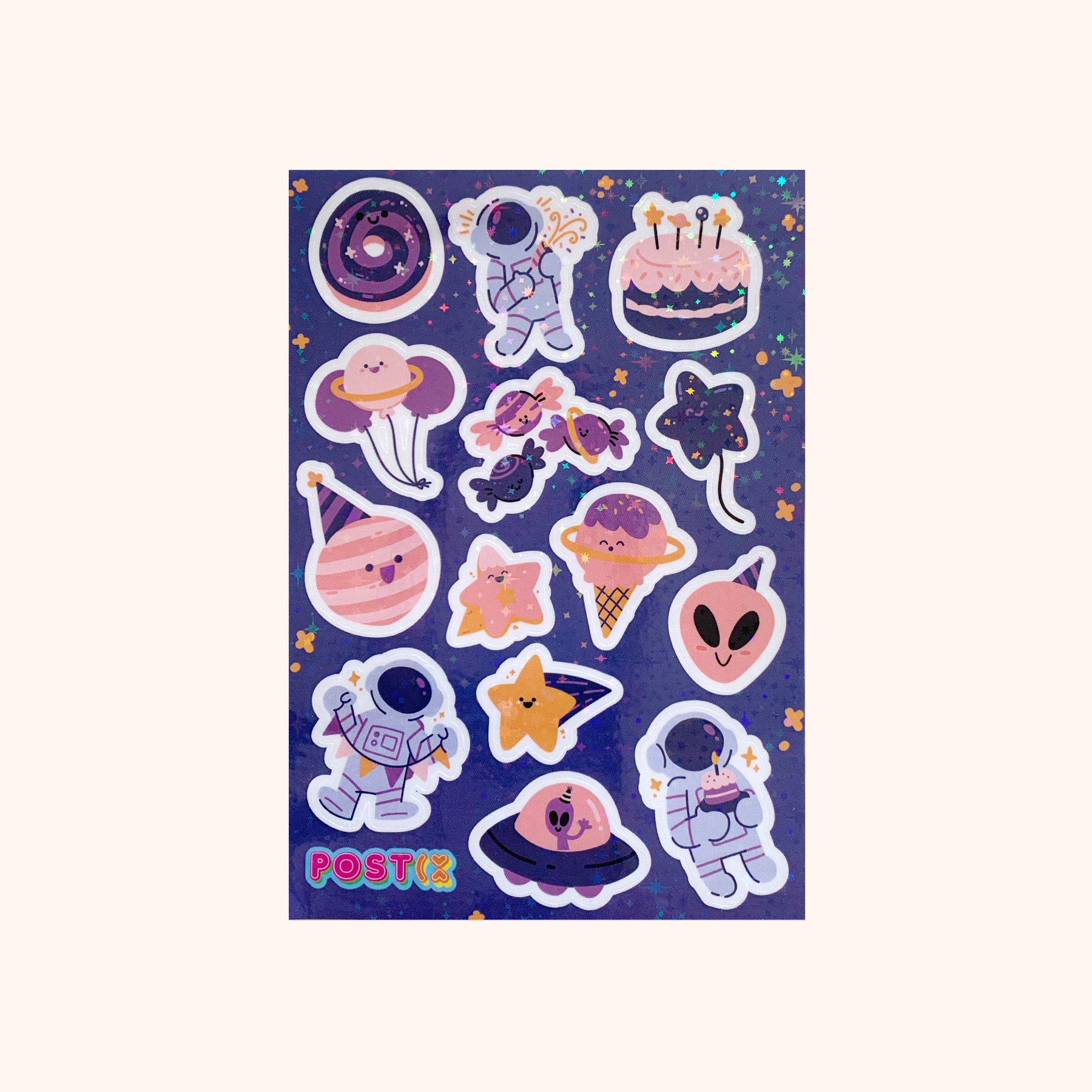 Space Party Hologram Sticker Sheet